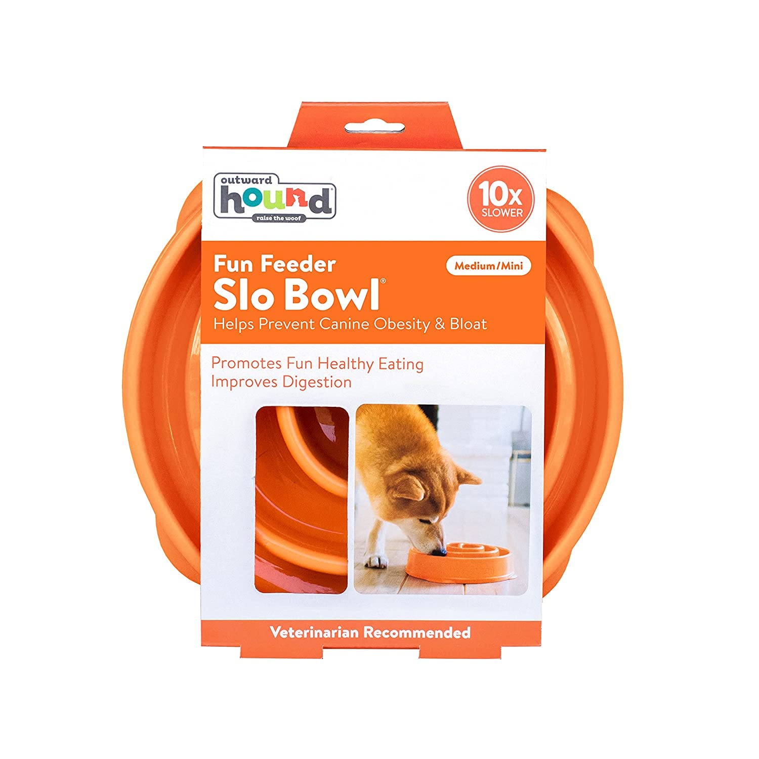 Outward Hound Polyvinyl Chloride Fun Feeder Slow-Bowl Mini Feeder, Bowl For Dogs Made With Non-Slip Base And Food Safe Materials, Helps Reduce Overeating Behaviour(Orange),5 cm,H_27 cm,W_31 cm (B09JLNQX3S) Amazon Price History, Amazon Price Tracker