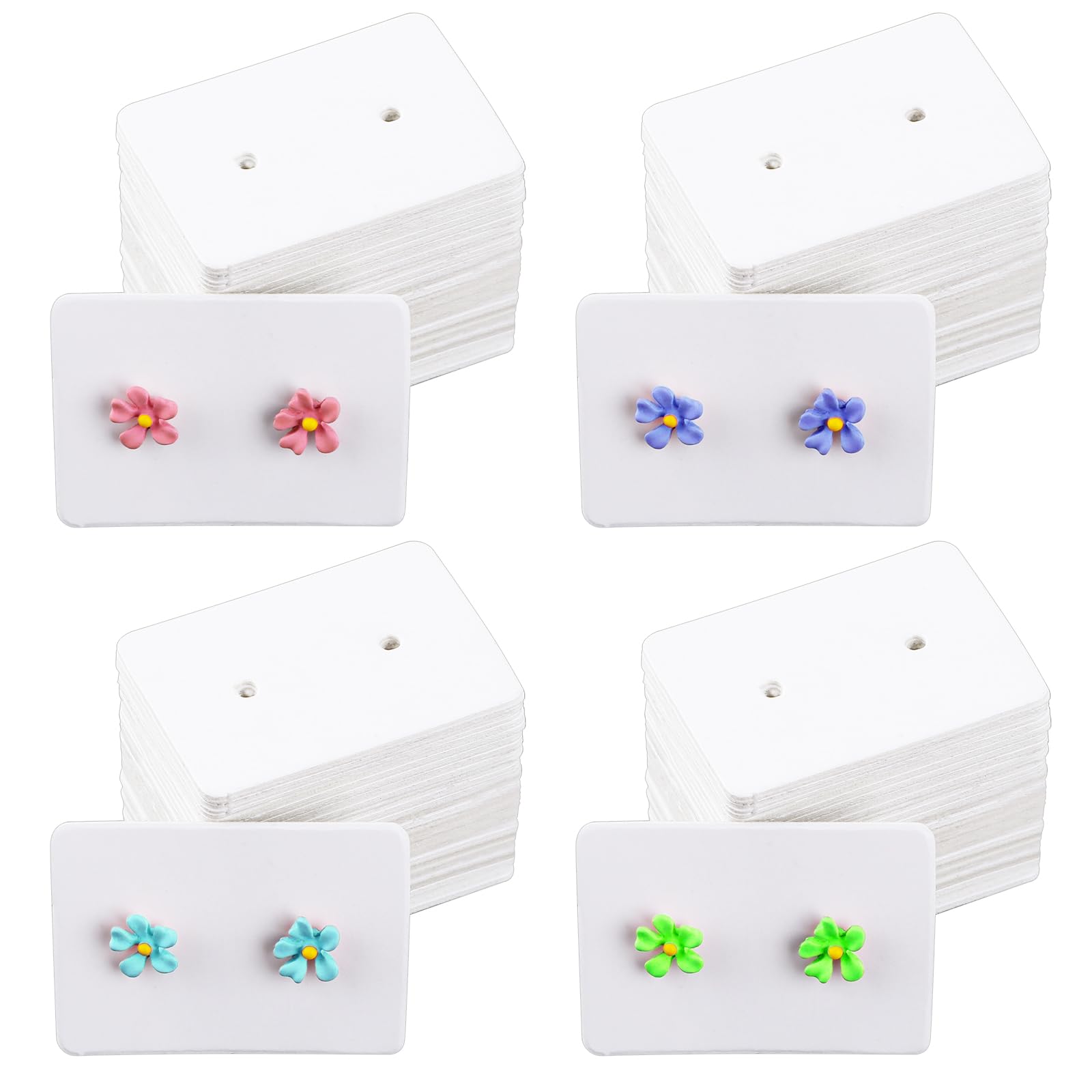 Teaaha 200 PCS Earring Cards for Selling White Earring Holder Cards Punch Earring Display for Selling Jewelry and Earrings Necklace Display