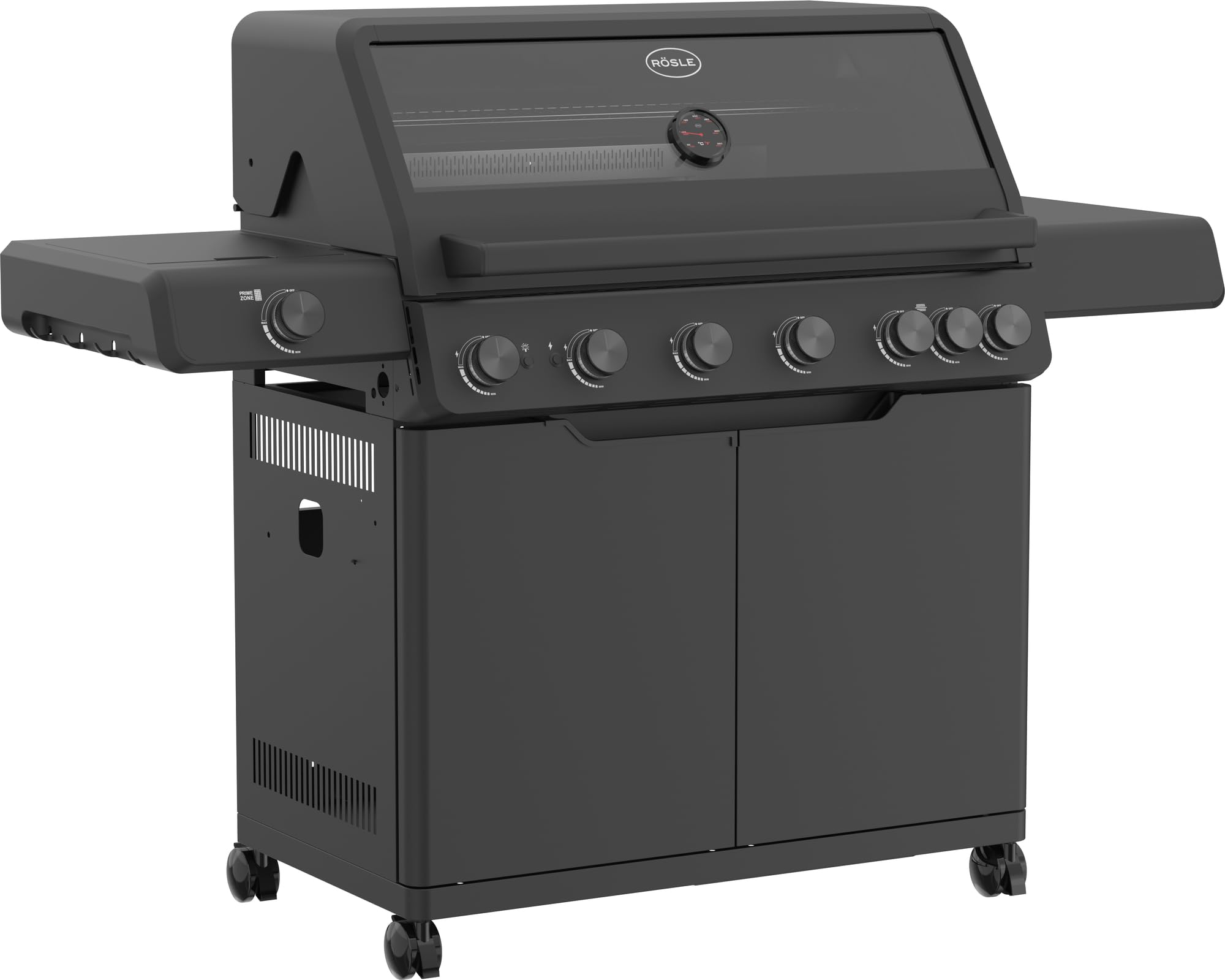 RÖSLE Gasgrill ALLFLAME Hero 6 – 6 Brenner (je 3,5 kW), PRIMEZONE, BACKBURNER, 92,5x45 cm