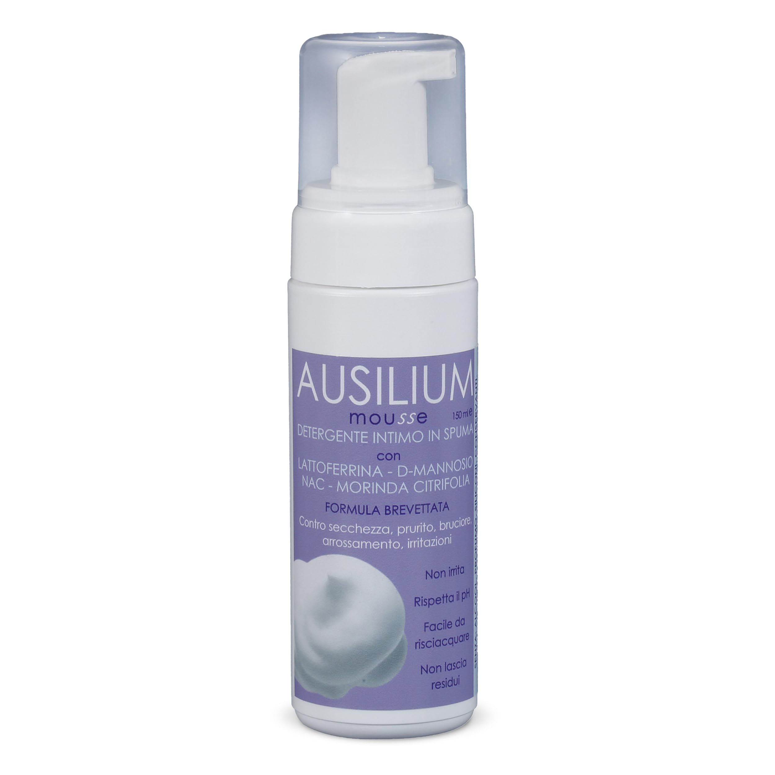 Deakos Ausilium Mousse - Detergente Intimo Donna Antibatterico e Lenitivo - Sapone Intimo Donna, Uomo e Bambino con Lattoferrina, D Mannosio, NAC e Morinda - Antiodore, Senza Parabeni e Siliconi