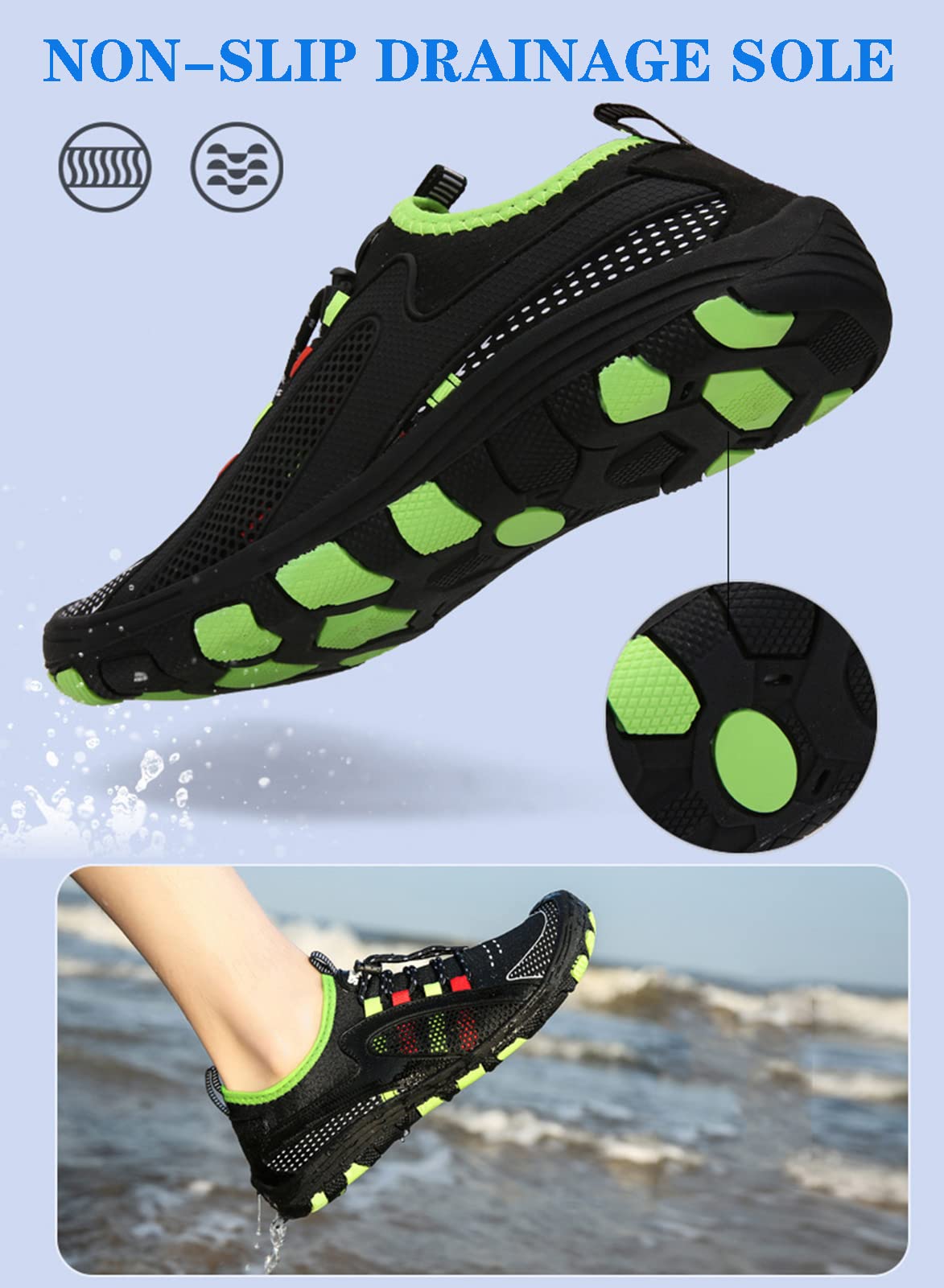 Barefoot Waterschoenen, Sneldrogende Watersportschoenen Voor Heren En Dames, Zwemmen, Surfen, Yoga, Strandlopen, Varen, Snorkelen, Duiken, Neutrale Waterschoenen(43 EU, U-Gray