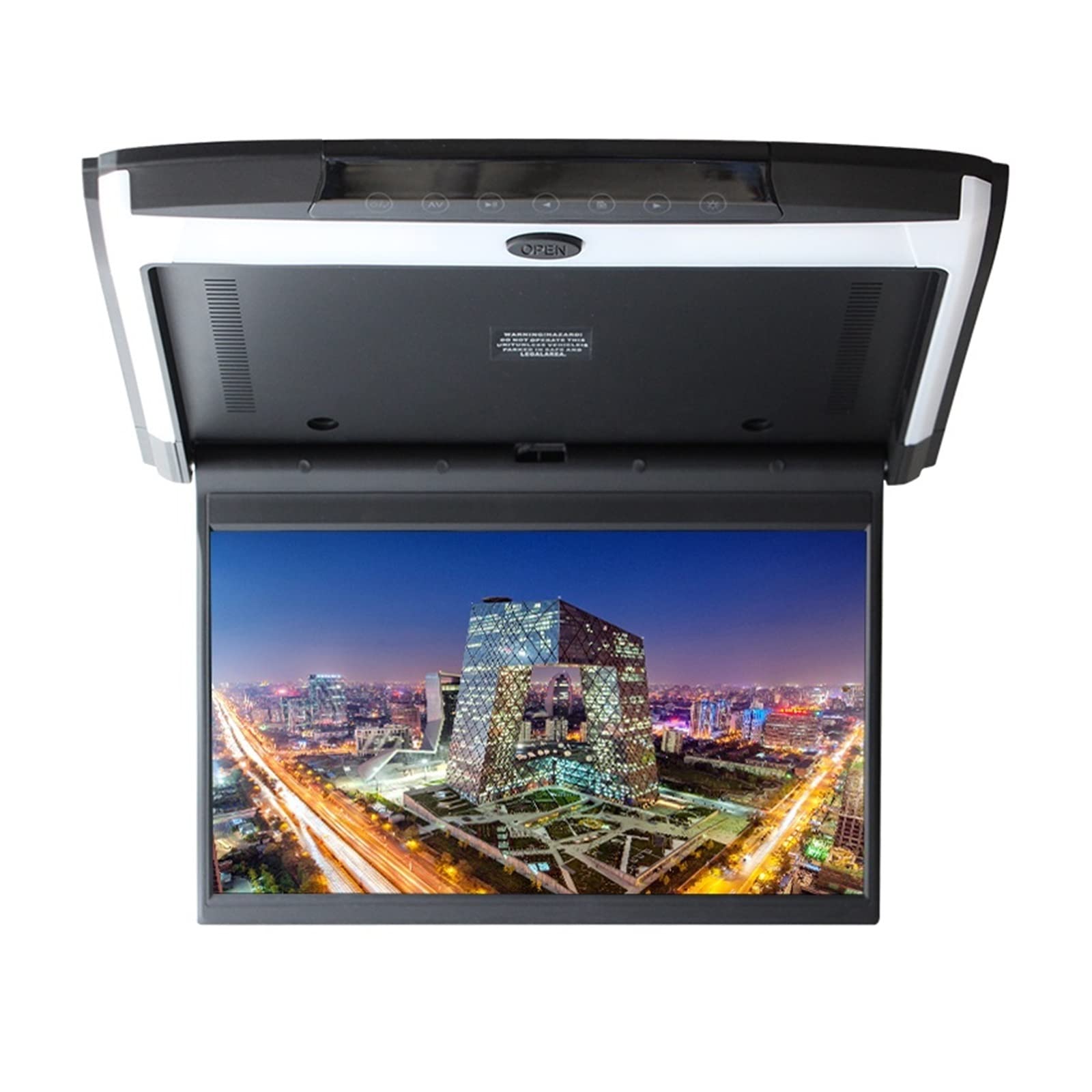 CVFRDD Car Headrest Player 11.6 Inch Car Roof Mount Monitor HD LCD Screen Video Playe 1080P Filp Down Ceiling TV Display Built-in IR/FM/USB/HDMI(11.6 inch Black MP5)