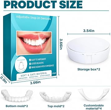 Clip in Veneers Teeth Set, 2 Pcs, Upper and Lower