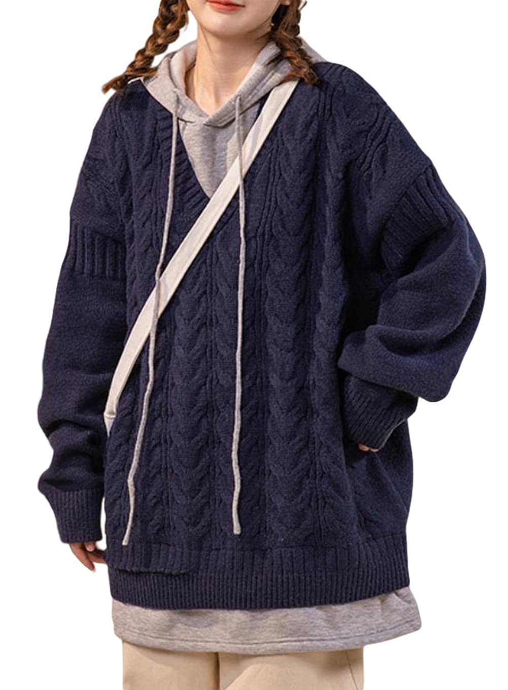 バーバリーブルーレーベル　ケーブルニット　パーカー　ニット　フード　リブ adew0000006_c3.jpg?fitin=720:720