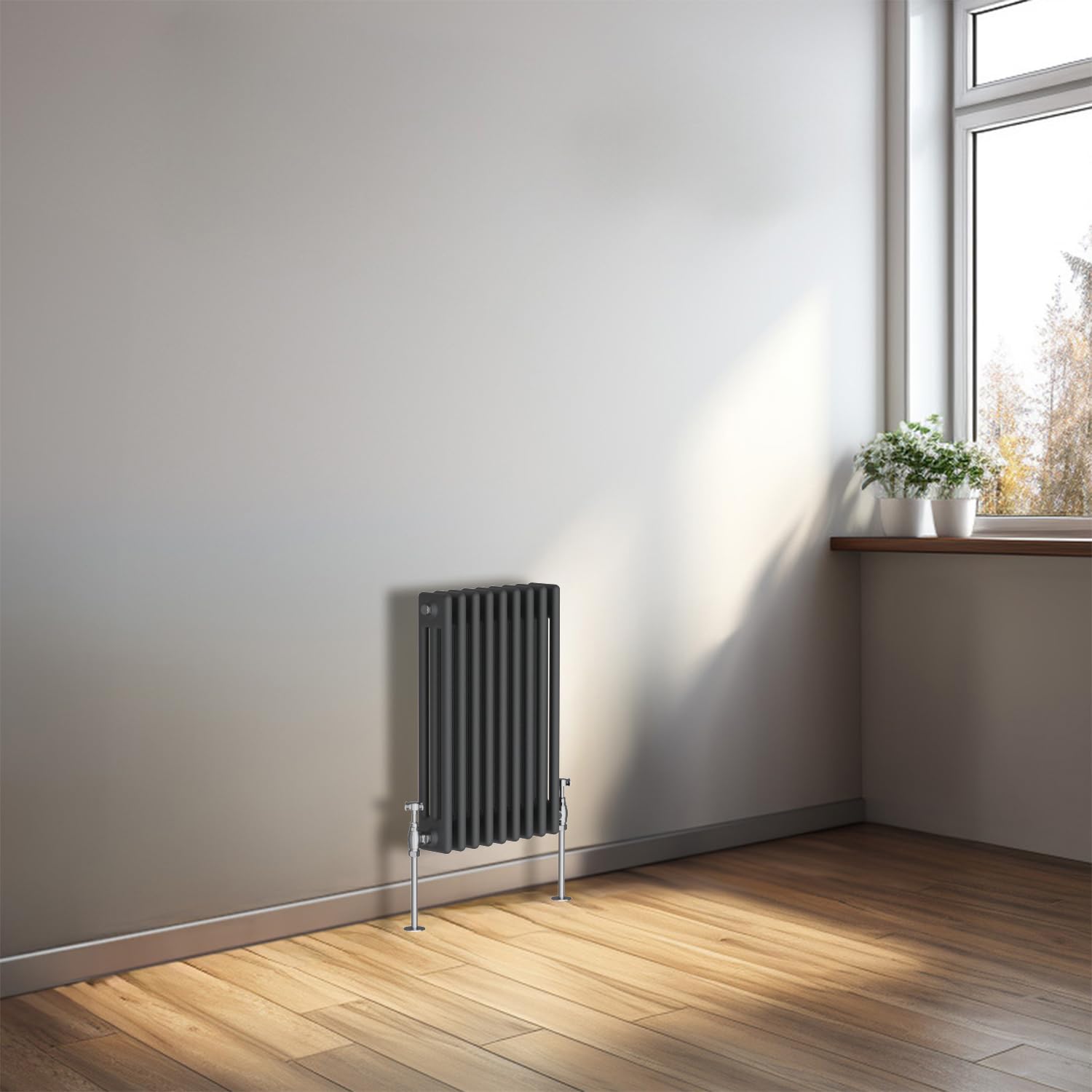 NRG 600x425 Cast Iron Horizontal Radiator Anthracite 3 Column Central Heating Rads