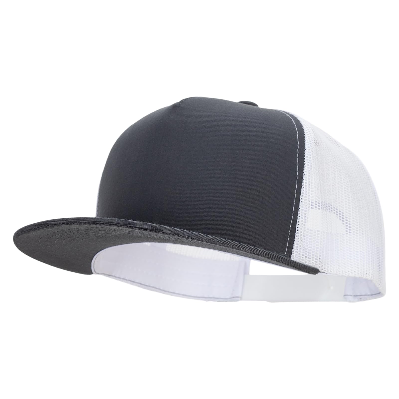 Big Size 5 Panels Mesh Flat Bill Snapback