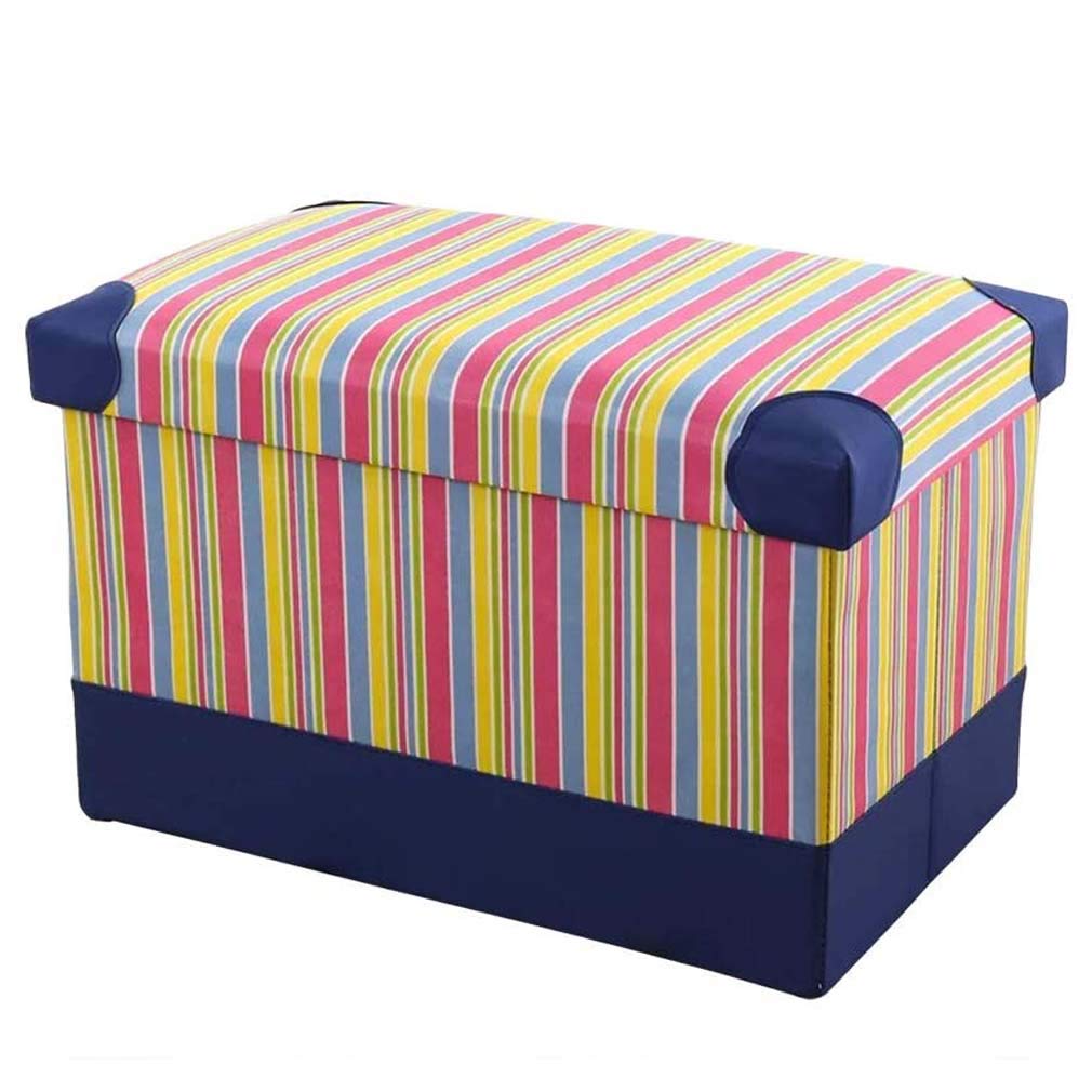 Pouf ottoman pliable rectangulaire avec grand coffre et siège rembourré
