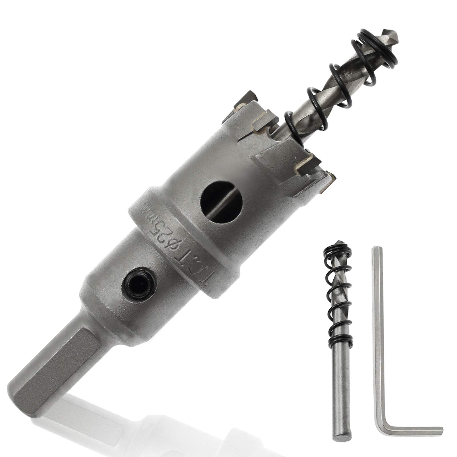 Hordion 1inch/25mm Carbide Hole Saw Cutter Drill Bit Tooth Tipped TCT Hole Cutter for Stainless Steel Sheet Metal Sheet Plastic FRP Board