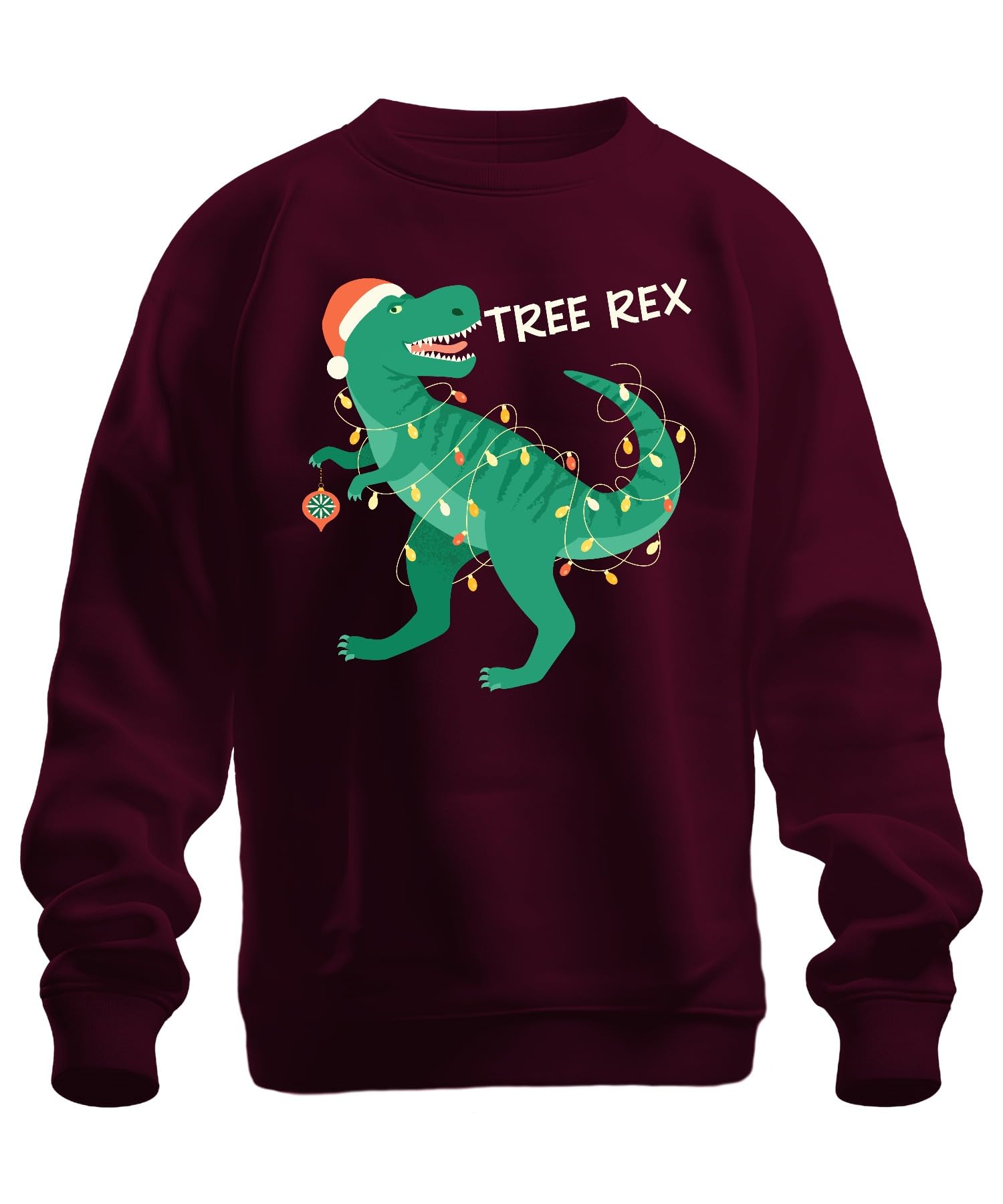 Printera Unisex Burgundy Tree Rex Christmas Tree Dinosaur - Christmas Christmas Christmas Jumper, Xl
