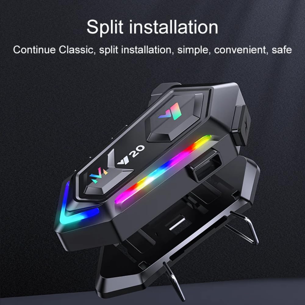 Auriculares Bluetooth para Casco de Motocicleta con intercomunicador para 2 Personas, reducción de Ruido, Resistencia al Agua IPX6 (micrófonos Blando y Duro Dos en uno)