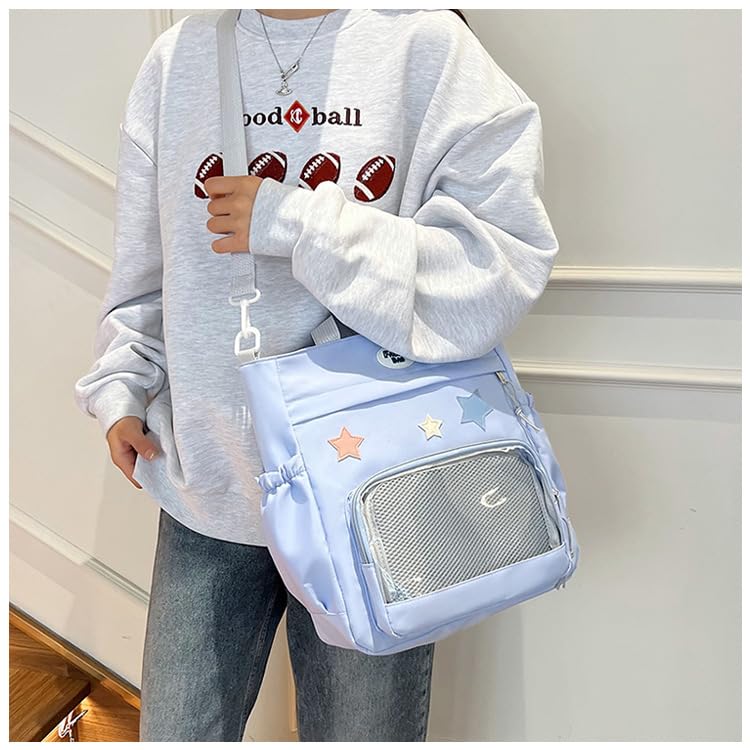 Y2k Star Ita Bag,Cute Messenger Bag,Kawaii Pins Display Tote Shoulder Crossbody Purse For Women Girls3