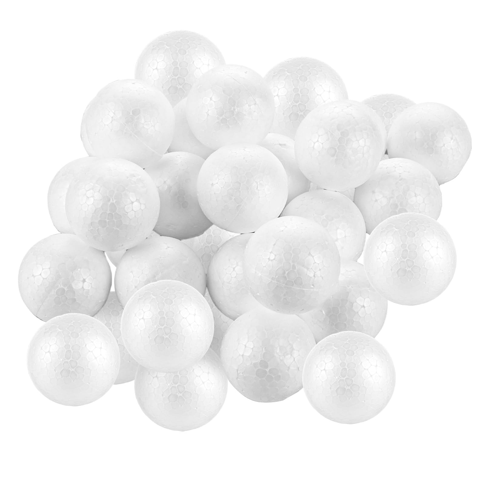 100 palline di polistirolo in polistirolo, coni di polistirolo solido da 5 cm, in polistirolo bianco, rotonde per artigianato, artigianato e modellismo, RHEU-Styropor-100pcs--240105fa