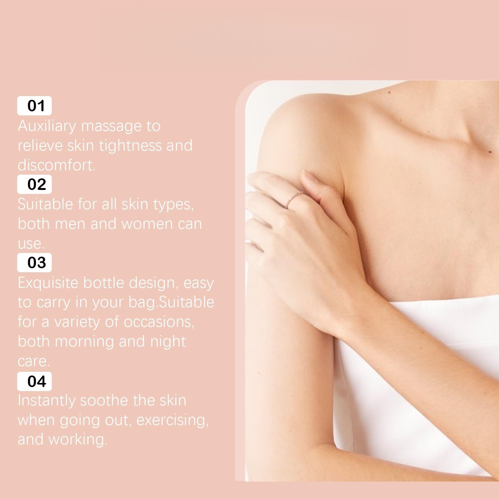 Rose Quartz Roller Ball Castor Oil Roll On Moisturizing Massage Roll-On Roll-On Roll-On Roll-On z wyjmowanym różowym kwarcem Aplikator dla kobiet mężczyzn do pielęgnacji skóry (plastikowa kulka)