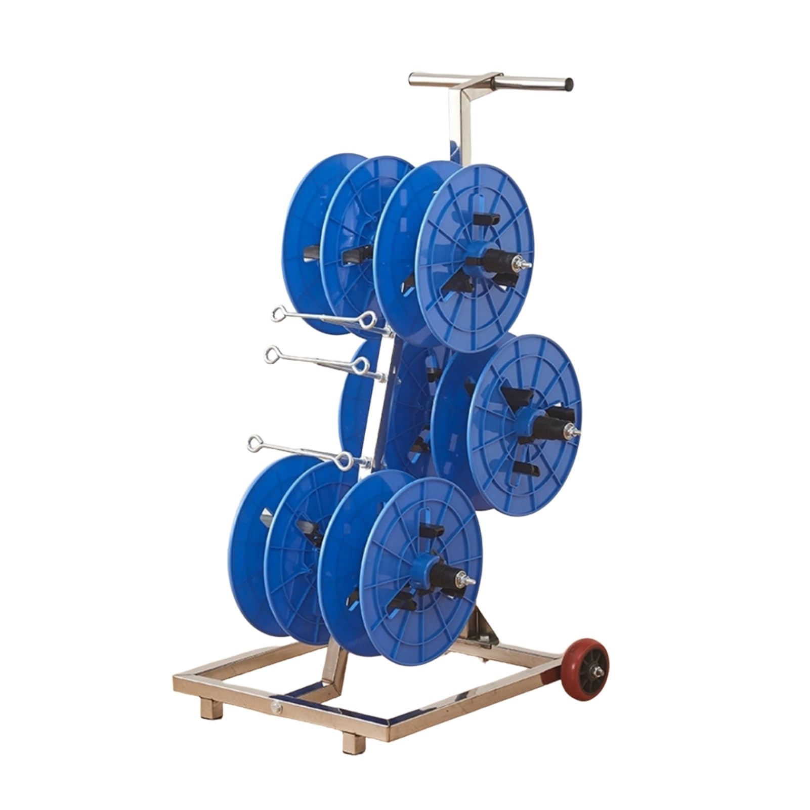 WDSOPK Wire Spool Rack,Cable Reel Holder and Dispenser,Multi-Spool,4 Rods for Electricians Workshop Warehouse (Blue 6 Rods Wire)