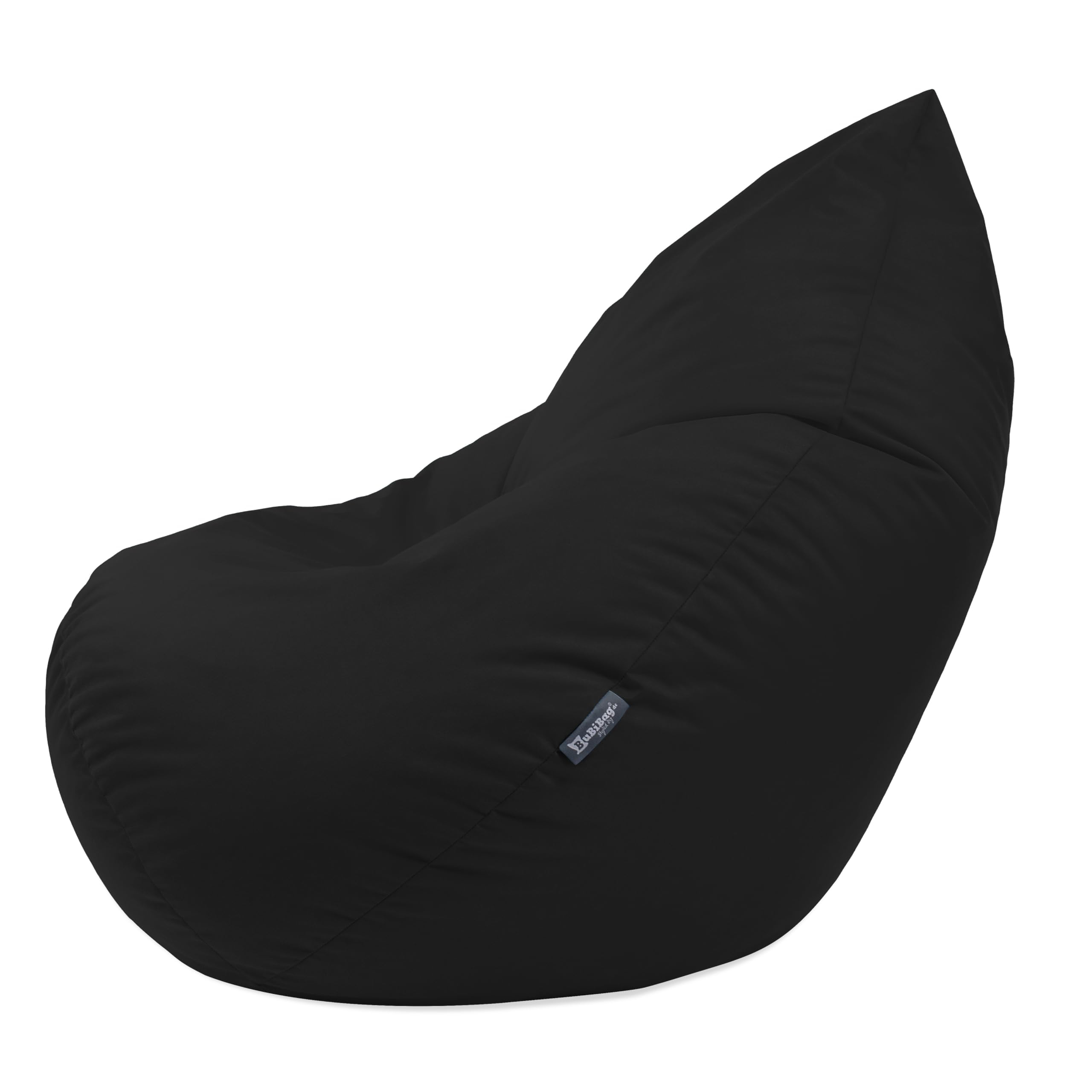 Droplet-Lounge Sitzsack Tropfenform XL 70cm | Sitzkissen Outdoor Indoor Kinder | Bean Bag Bodenkissen mit Füllung | Oxford 600D Oeko-TEX | wasserabweisend (Schwarz)
