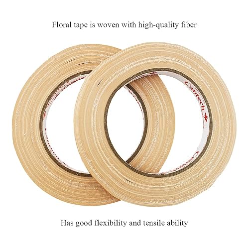 Miniatura 10 de HAHIYO Cinta floral negra de 0.5 pulgadas de ancho, impermeable, cinta decorativa impermeable para envolver ramos, arreglos de flores y manualidades