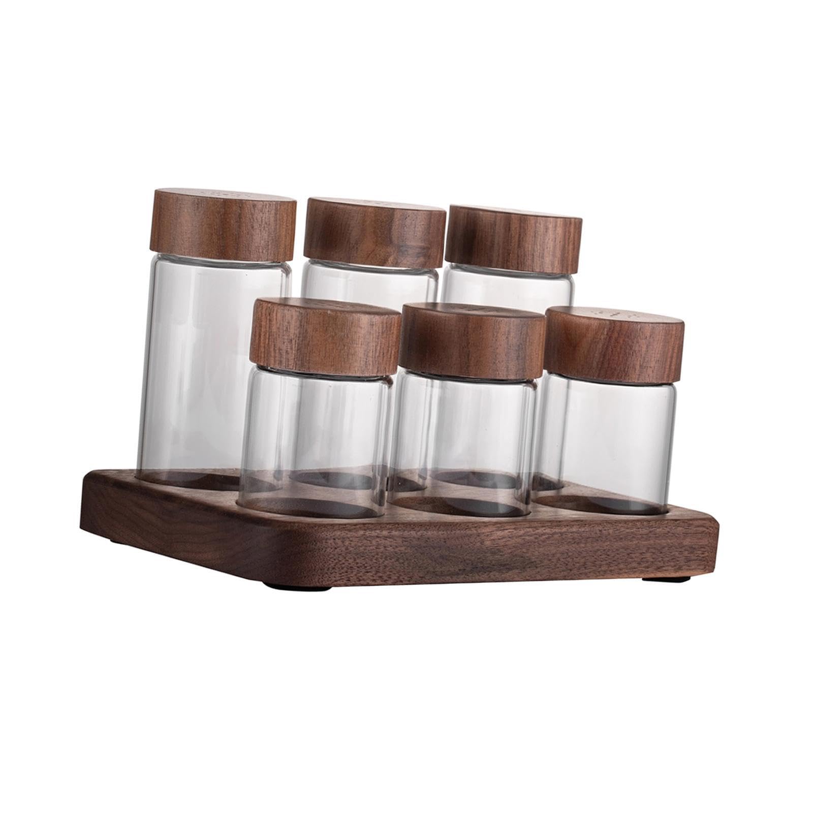 Kaffeebohnen, Tee, Süßigkeiten und Gewürzröhrchen aus Glas für die Vorratskammer/Theke, 6 Röhrchen in den Größen S und L