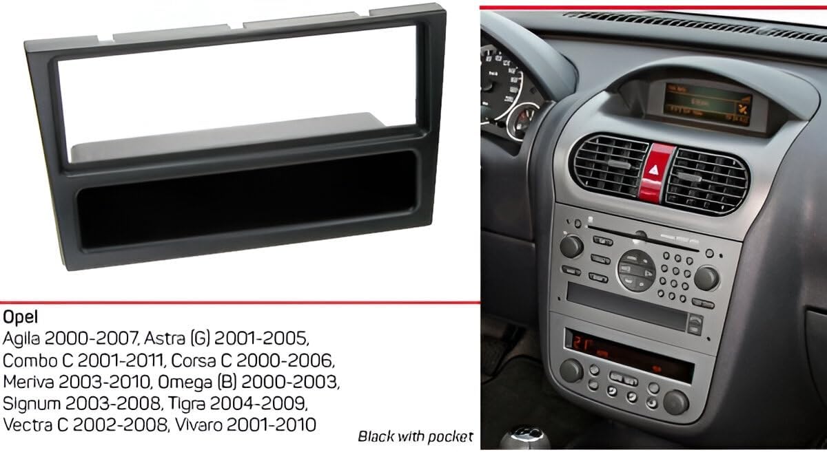 Car stereo radio holder adapter for Opel Vauxhall Agila / Corsa / Omega / Vivaro / Astra / Vectra 1 din