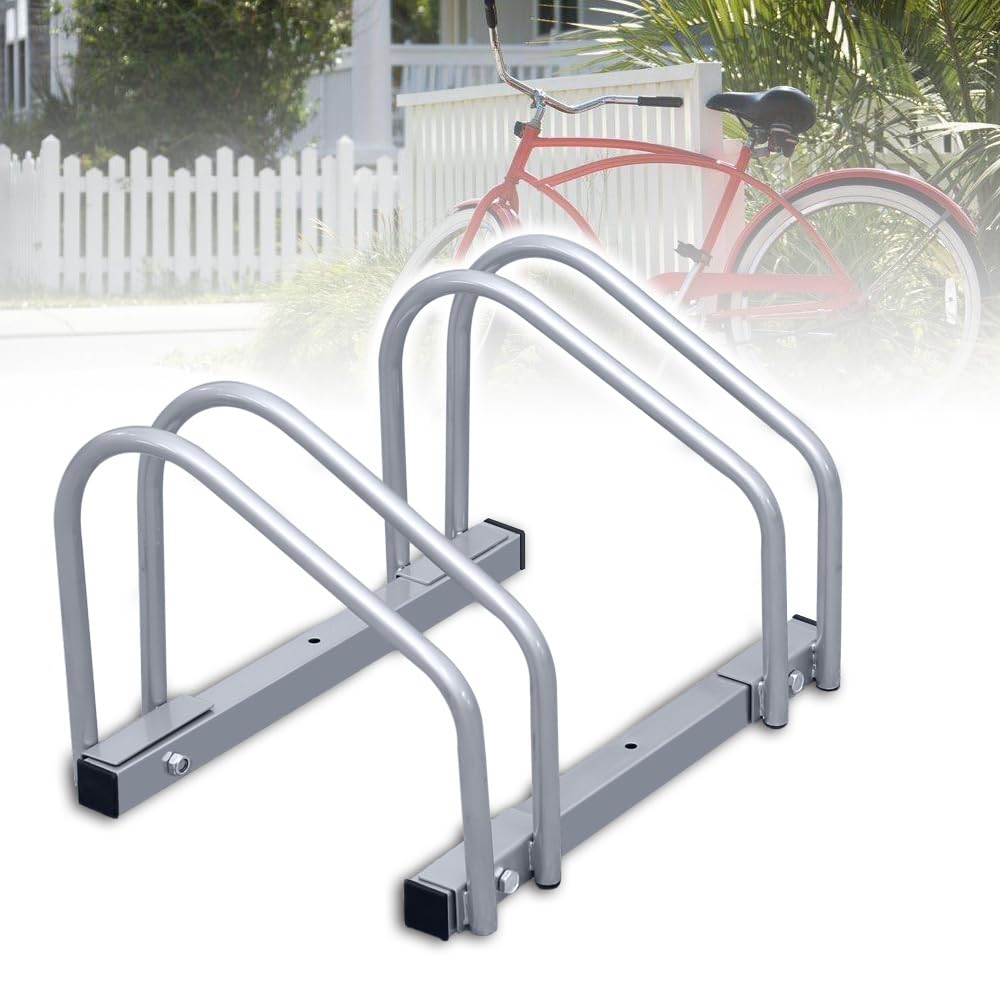 fahrradständer für 2 räder übereinander Jaxguom Boden Fahrräder, 30cm Radabstand 35-55mm Reifenbreite rostfreier Stahl selbstsichernde Schrauben Boden oder Wandmontage Mehrfachständer Fahrradhalter Aufstellständer Baumarkt universal Tortenstück aufbewahren: Einfacher Aufbewahrungs-Hack Größe:XXL (11)