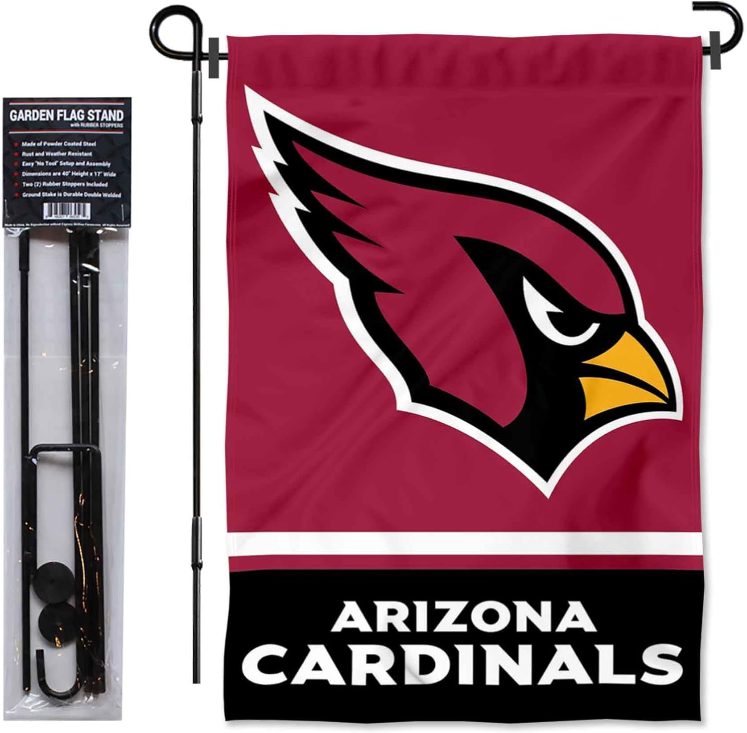 Arizona Cardinals Garden Flag with Stand Holder - Image 2