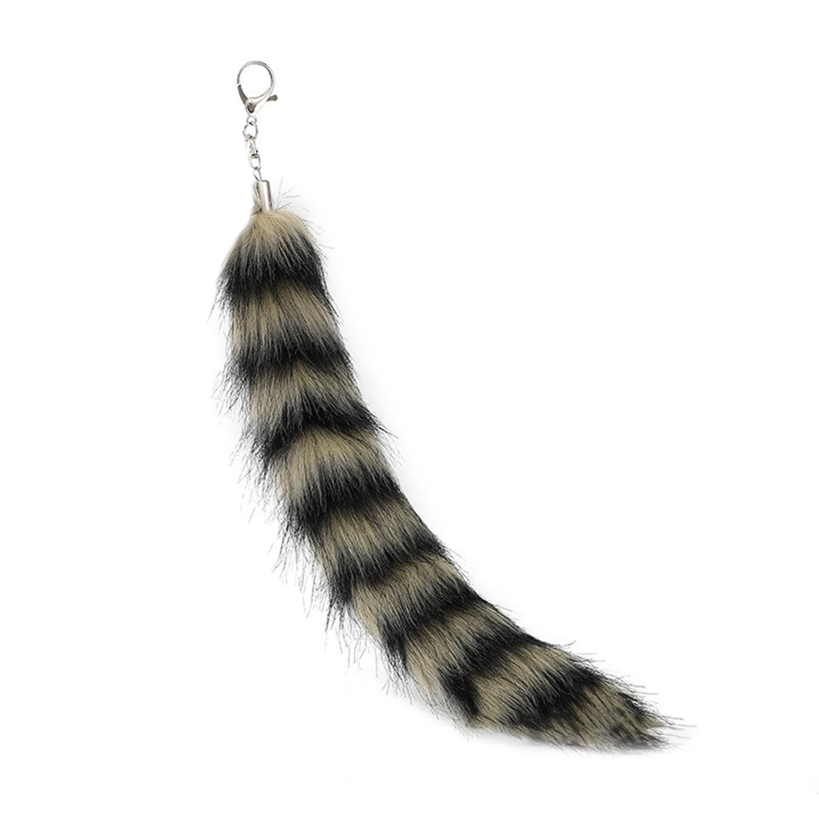 Furry Faux Furs Foxes Tail Keychain Cosplays Toy Bag Hangings Charm Pendant Handbag Accessorise Car Ornaments Gifts Handbag Accessorise
