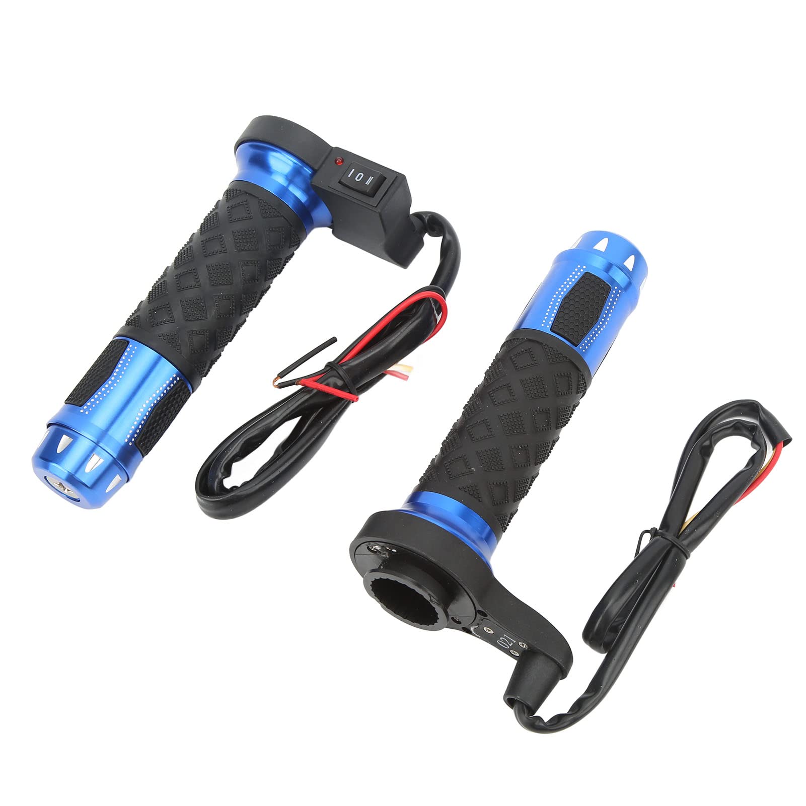 Naroote Poignées Chauffantes électriques, 1 Paire de Poignées Chauffantes étanches à la Poussière Bleues pour Motos pour Guidons de 22 Mm