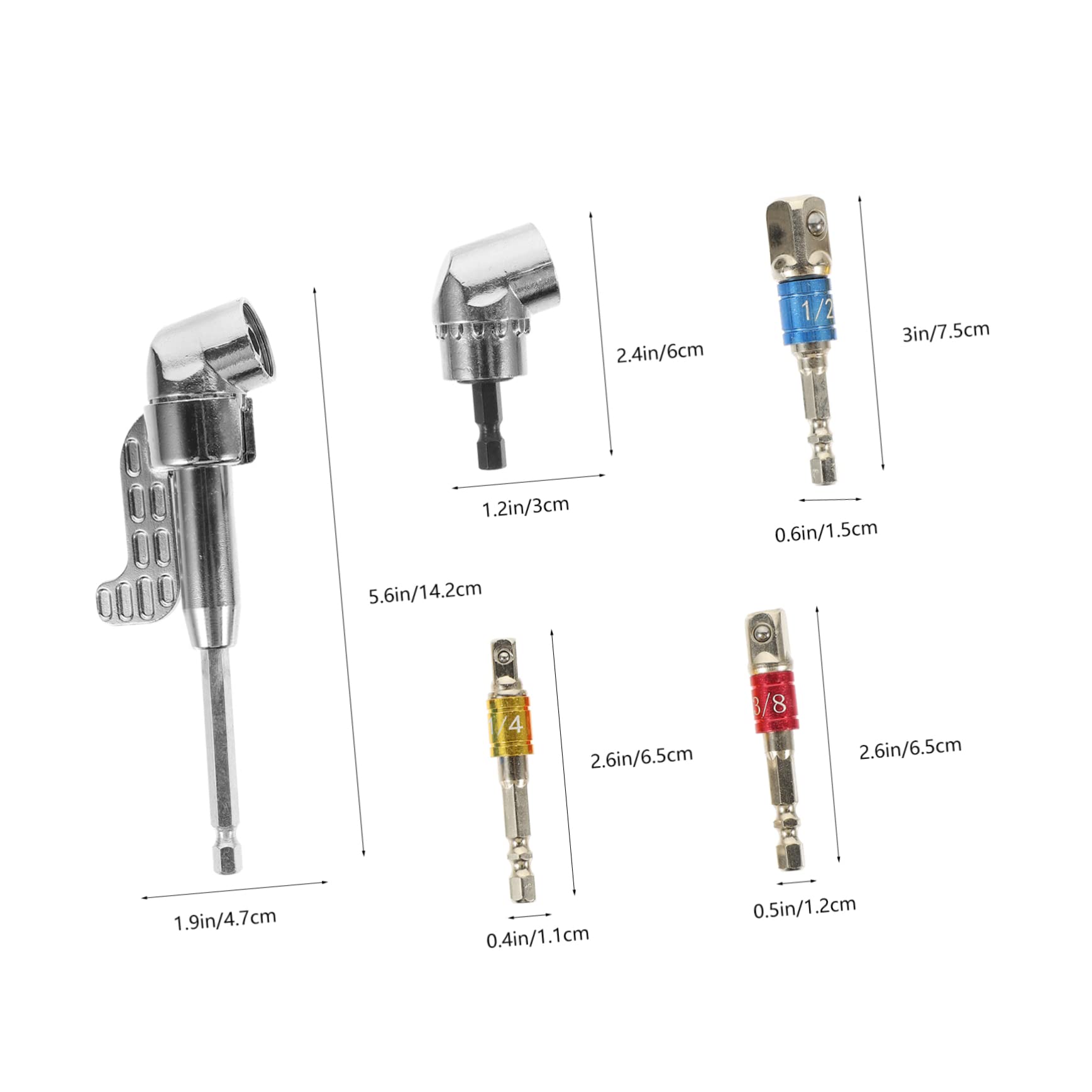 IWOWHERO Right Angle Drill Attachment Set Impact Driver Socket Adapter Drill Bit Extension Driver Accessories