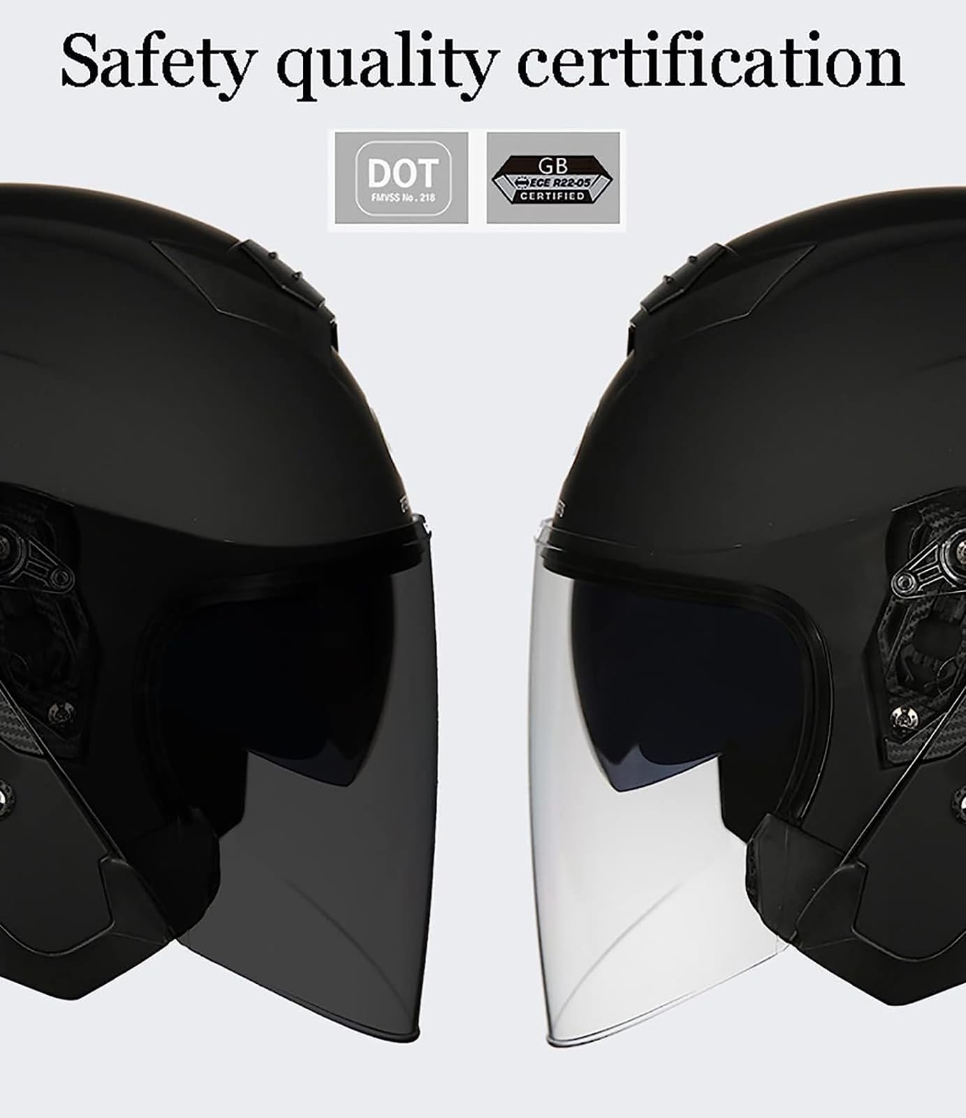 RUANLOV Helmets,Adult Unisex Motorcycle Helmet Riding Helmet 3/4 Open Helmet DOT/ECE Approved Fashion Dual Visors Sunscreen Helmet Motorbike Moped Cruiser Helmet (C M=57~58CM) : Automotive