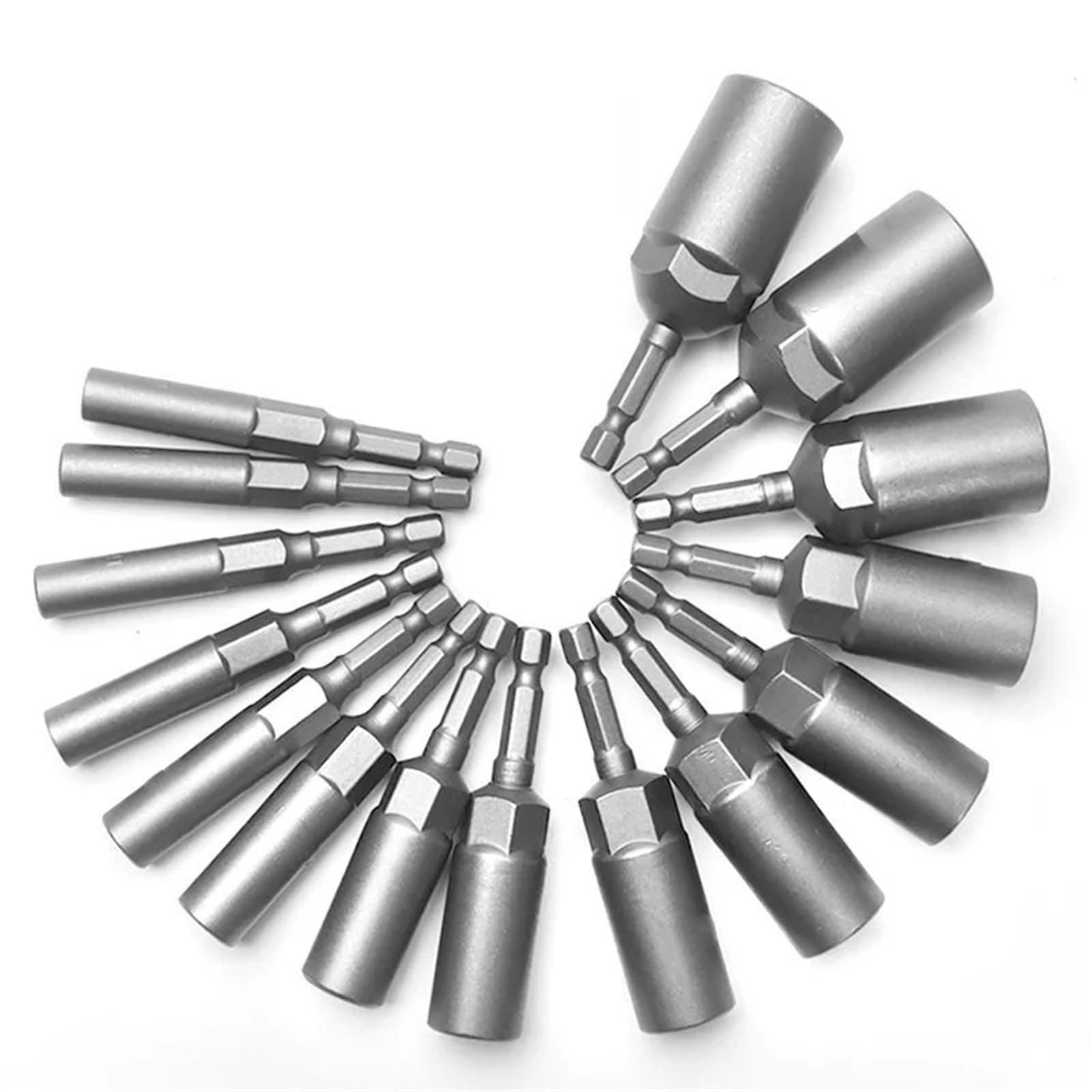 Zestaw wierteł do kluczy nasadowych o długości 80mm pogłębienia 5.5-19MM adapter gniazda udarowego 6.35MM Zestaw przedłużek(15pcs(5.5-19mm))