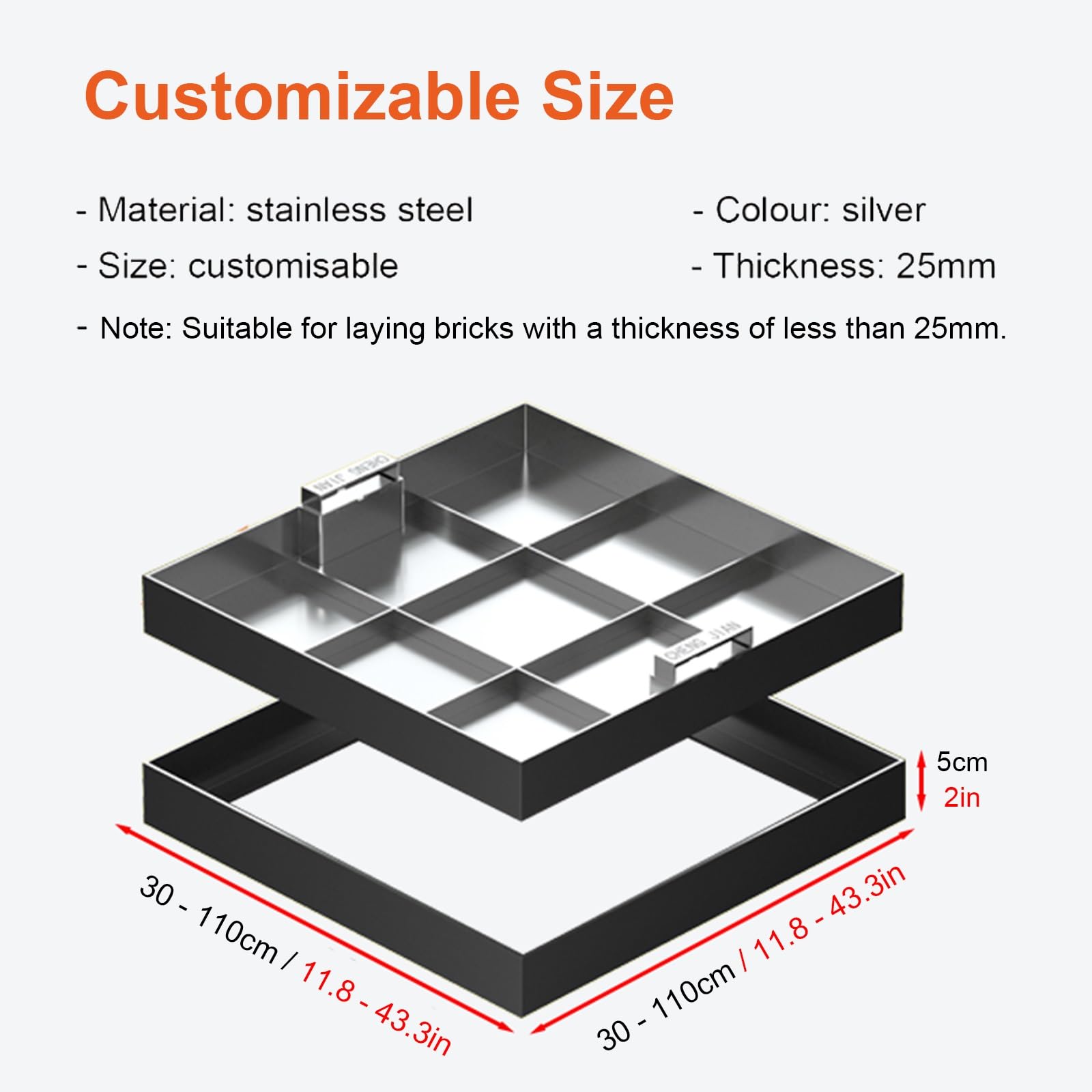 Outside Invisible Septic Tank Covers, Sturdy Sewage Basin Cover with Base & Retractable Handles, Square Catch Basin Lids for Docks Driveway Pavement Sidewalks(55x55cm/21.7x21.7in)