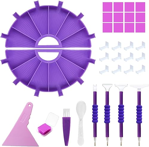 Organizador de bandejas de pintura de diamante, bandejas de pintura de arte de diamante, kit de accesorios y herramientas, 2 bandejas clasificadoras