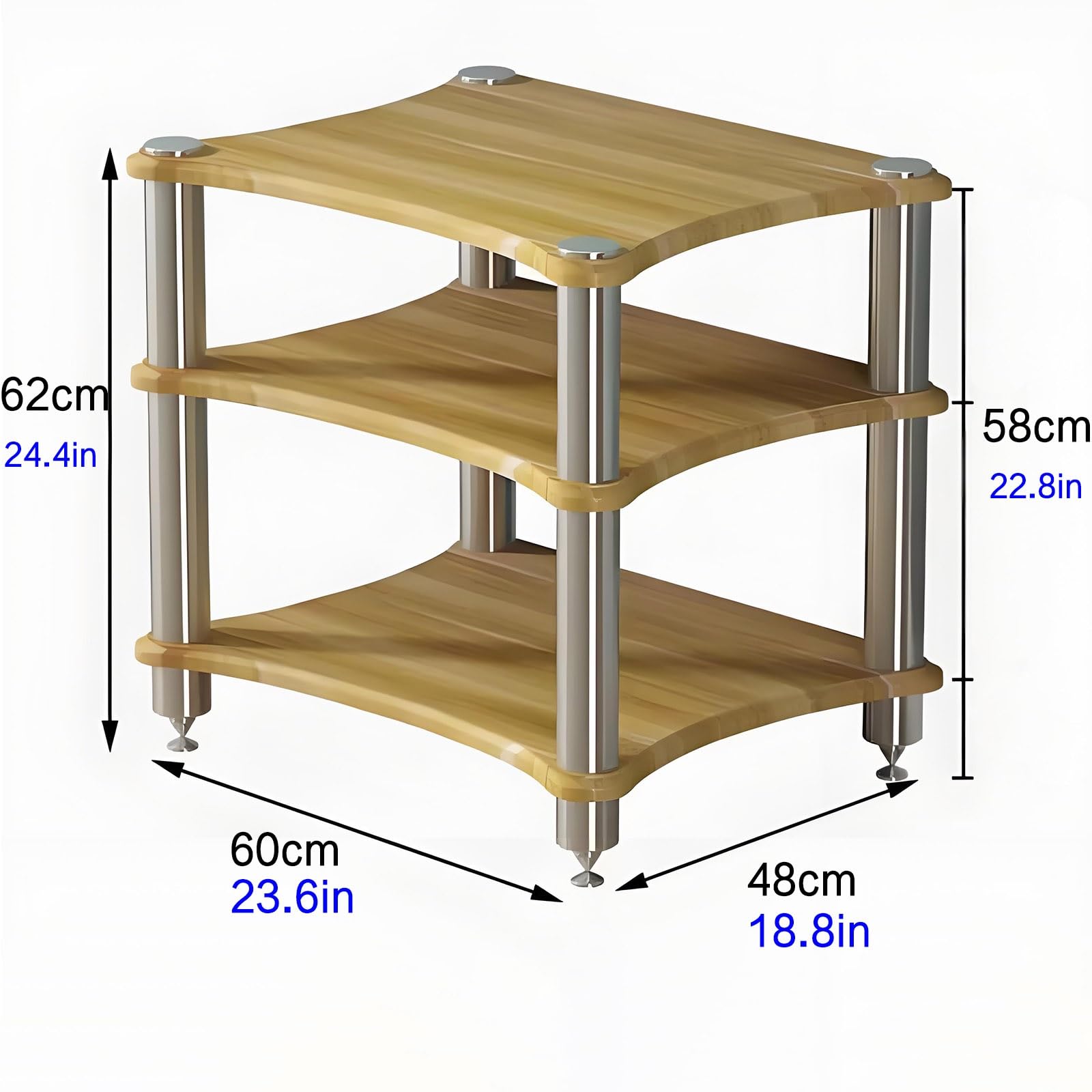 Moderno mueble de soporte para videojuegos, elegante almacenamiento de entretenimiento para consola y accesorios, amplio espacio para sala de estar, juegos y grabación, acabado de nogal claro