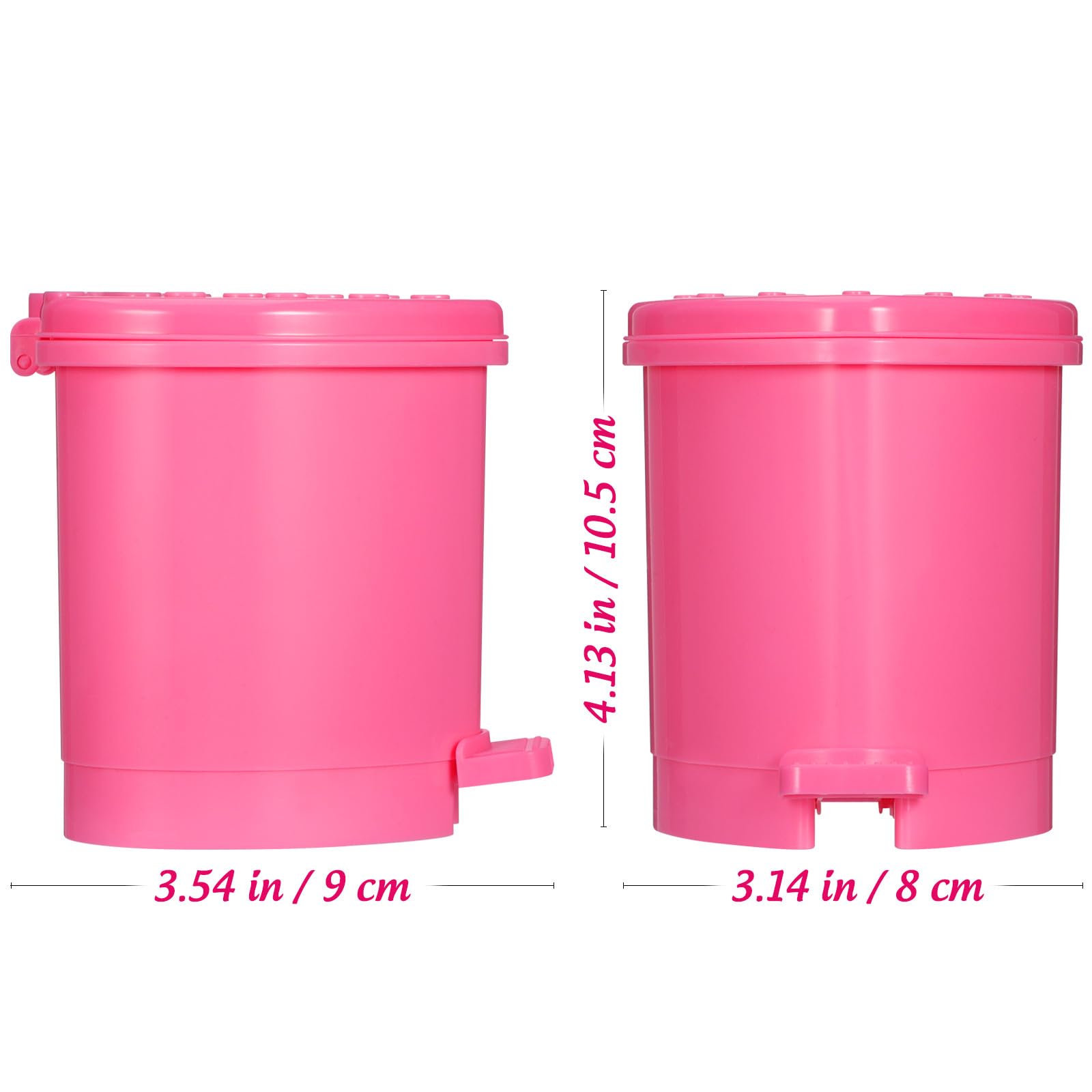 PLAFOPE Cestino per Rifiuti da Scrivania Mini in PP Rosa 10,5X9 CM Contenitore per Carta Pressing Cestino da Ufficio e Casa per Piccoli Rifiuti