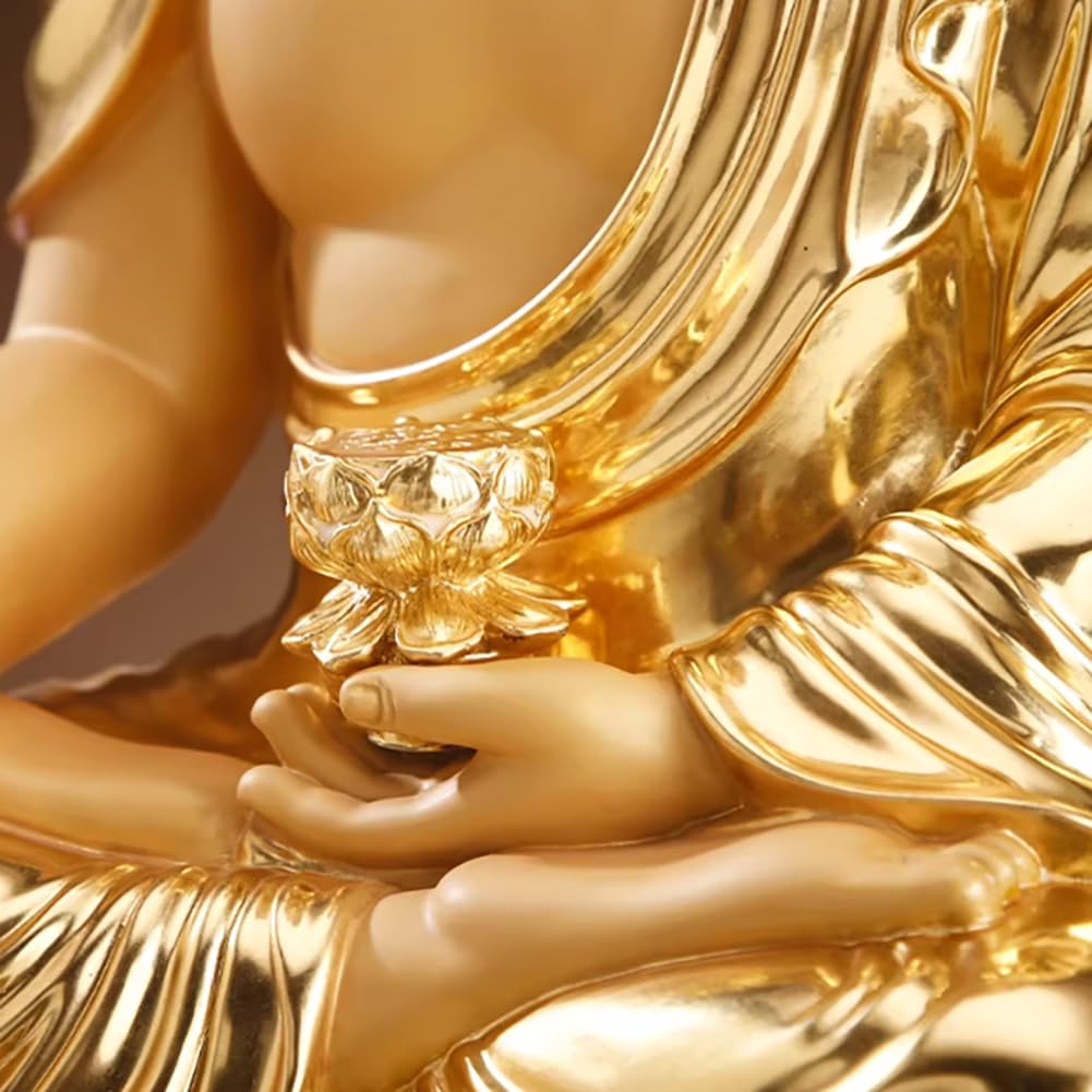 Figuras budistas de latón de Buda Amitabha para el Espacio de meditación del Altar del hogar y decoración Interior,38cm