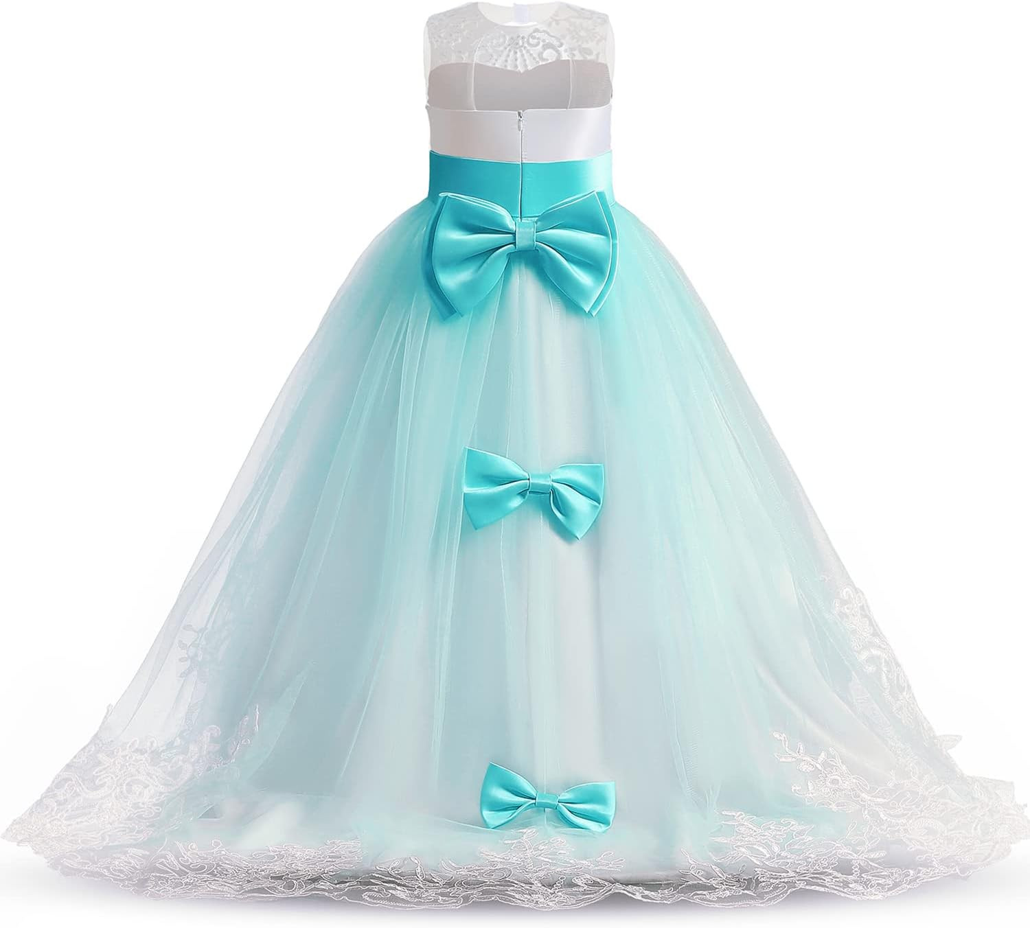 TTYAOVO Girls Embroidery Princess Dress Wedding Birthday Party Long Tail Prom Gowns - Image 3