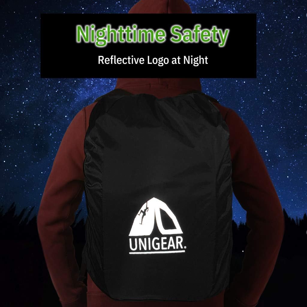 Unigear Backpack Rain Cover Waterproof Rating 5000mm, Ultraportable and Durable with 2 Anti-Slip Buckle Strap, Integrated Carry Pouch Design : Sports & Outdoors