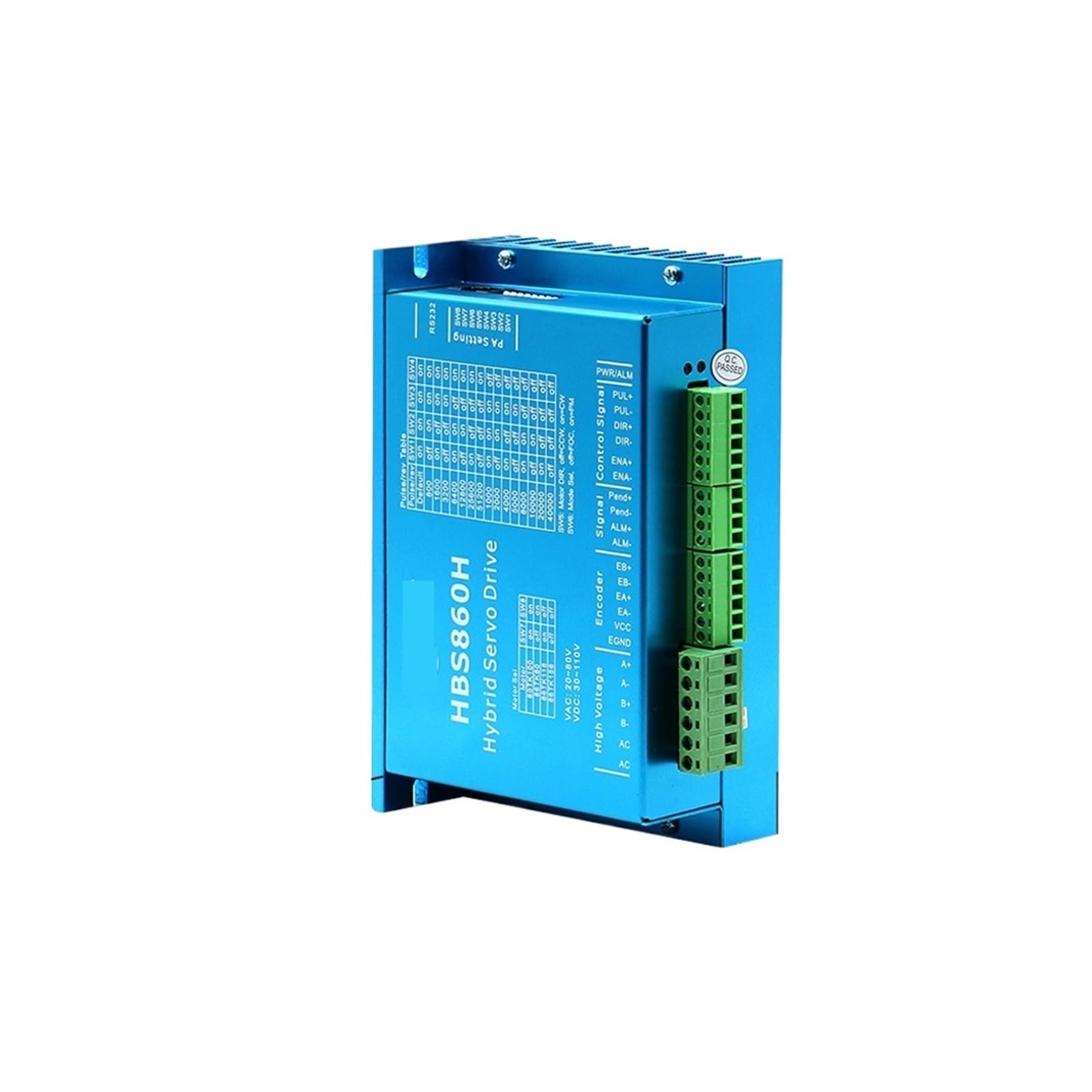 motortreiber HBS860H Hybrid-Servomotortreiber AC20-80V oder DC24-100V 8.0A 0-200-kHz-Encoder 1000-Zeilen-Lüfteranzug for Nema34-Motor mit geschlossenem Regelkreis