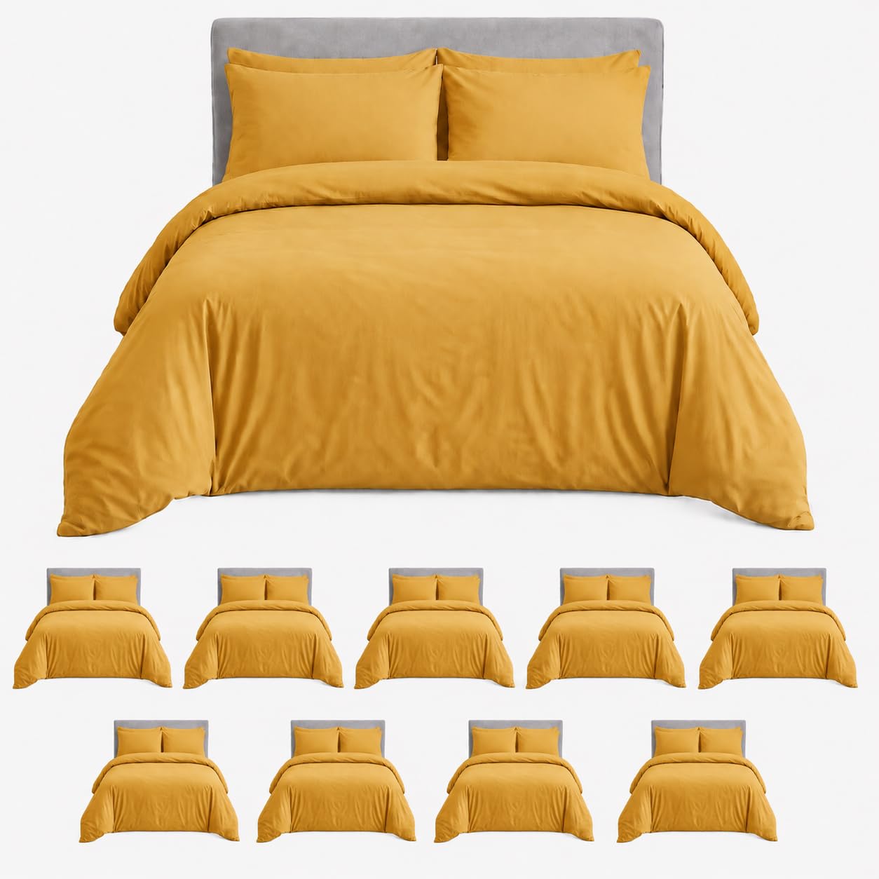 MOONLIGHT20015 Double Duvet Set Pack of 10 - Ochre Premium Bedding Sets