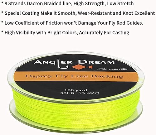 Miniatura 4 de AnglerDream WF - Kit de línea de pesca con mosca 1 2 3 4 5 6 7 8 9WT línea de pesca con mosca líder de línea de pesca con respaldo trenzado