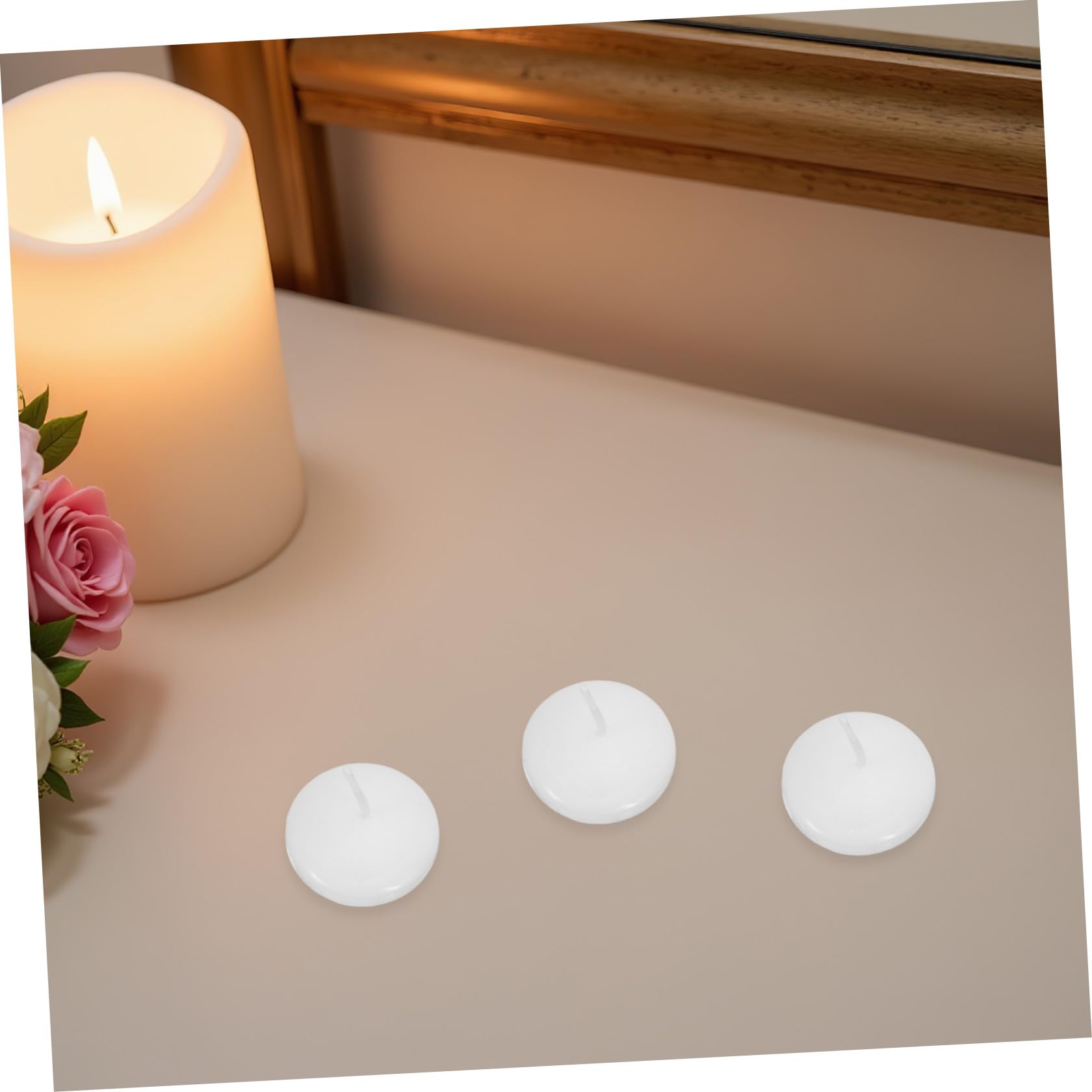 Toyvian 30 Pezzi Candele Galleggianti Bianche in Cera Resistenti All'acqua, per Vasi Cilindrici di Anniversario Romantiche