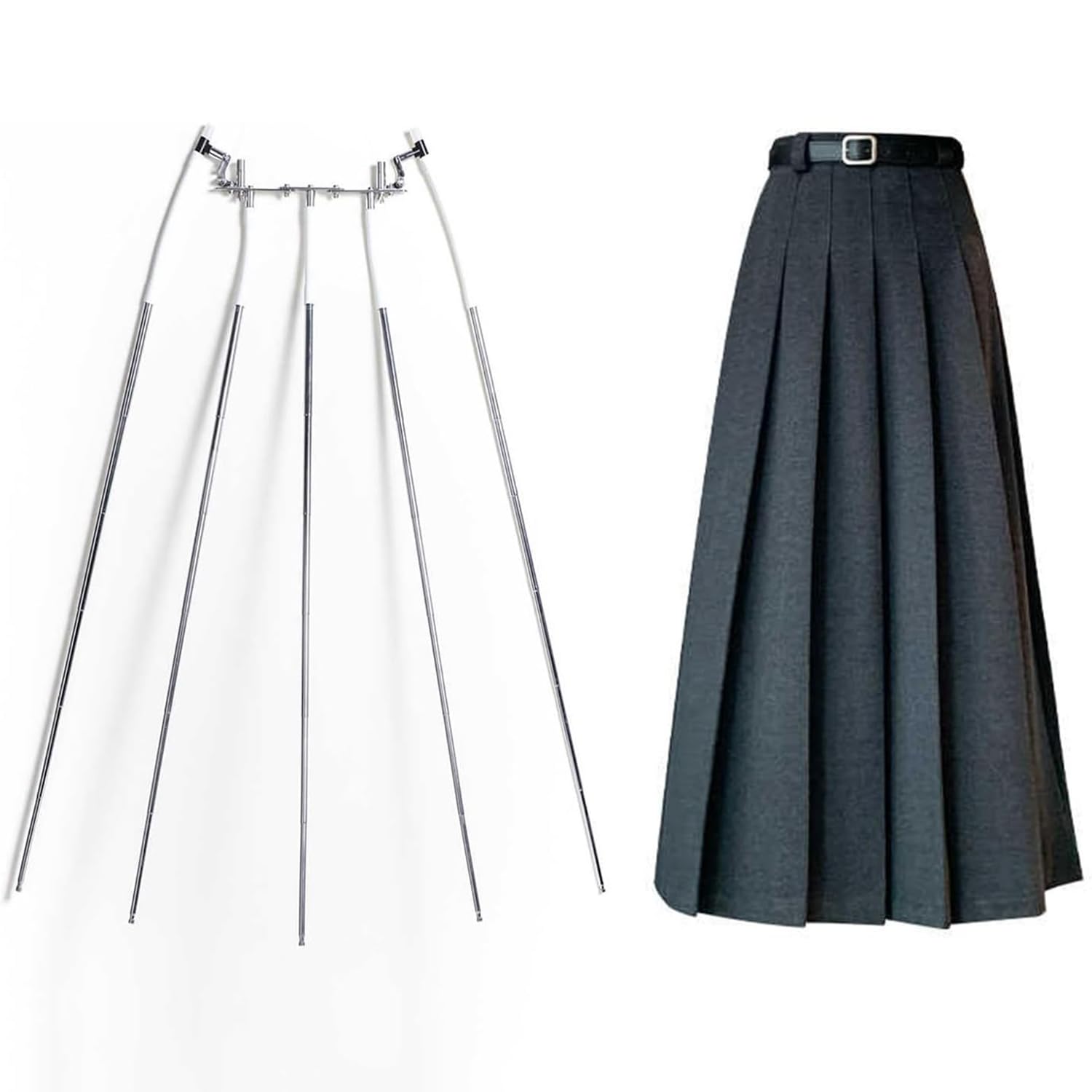 YNBSHGAA Metal Frame Half Skirts Mannequin Hangers, 5-Pole Telescopic Dress Holder Rack, Adjustable Invisible Hanger for Photography