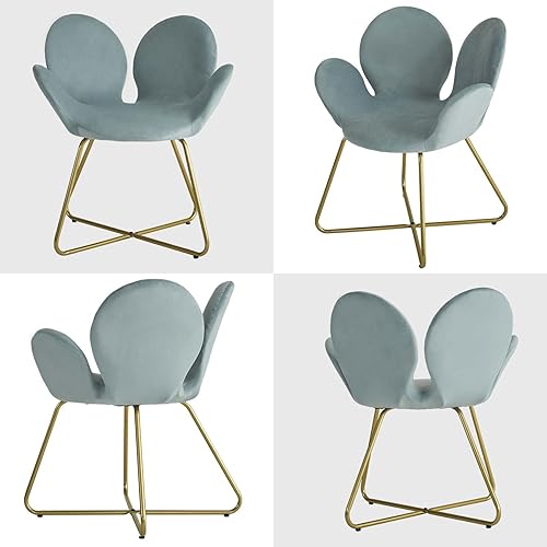 Miniatura 6 de ANOUR Sillas decorativas modernas de terciopelo, sillas de sala de estar con patas de metal dorado, sillas de tocador tapizadas, sillones