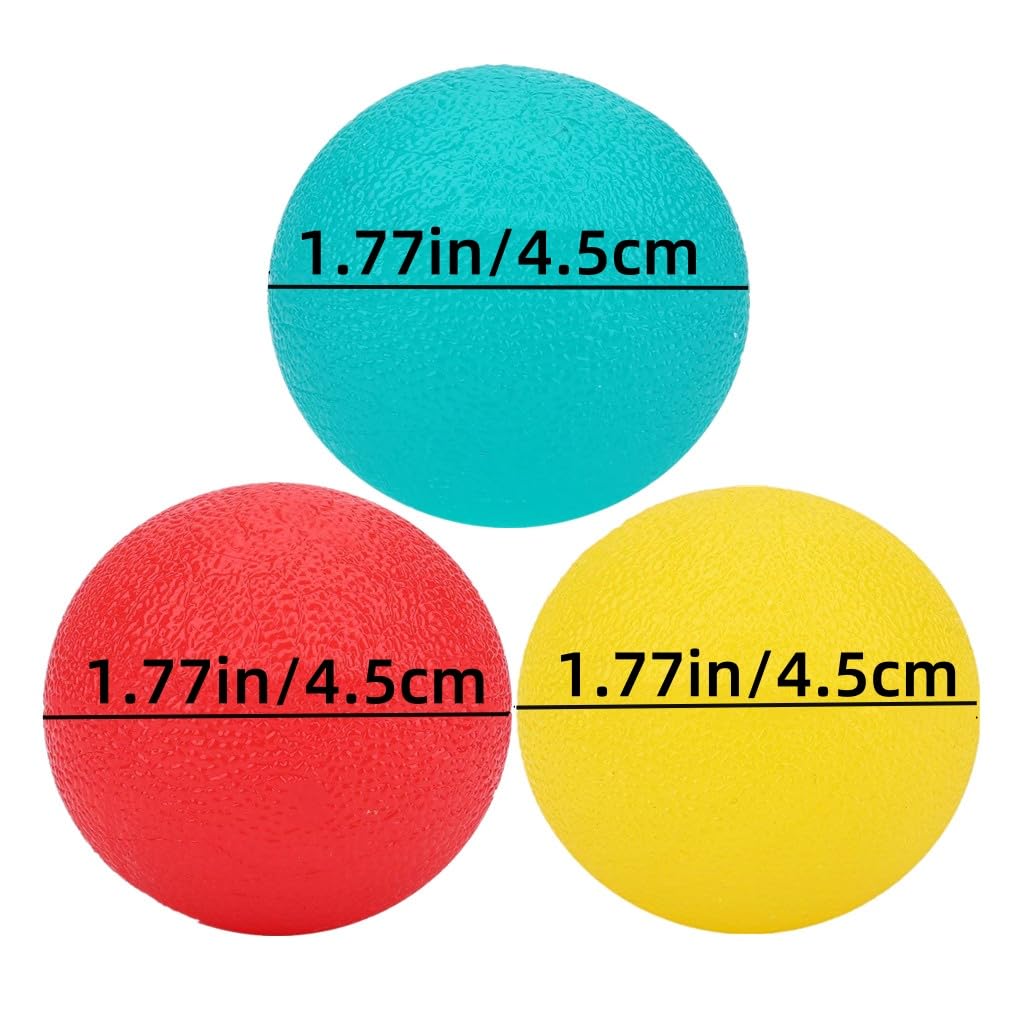 Stress Balls for Adults, Physical Therapy Hand Exercise Balls Kits, Squeeze Balls Sets for Hand Finger Wrist Muscles Arthritis Training, Hand Grip Strengthening Train Ball