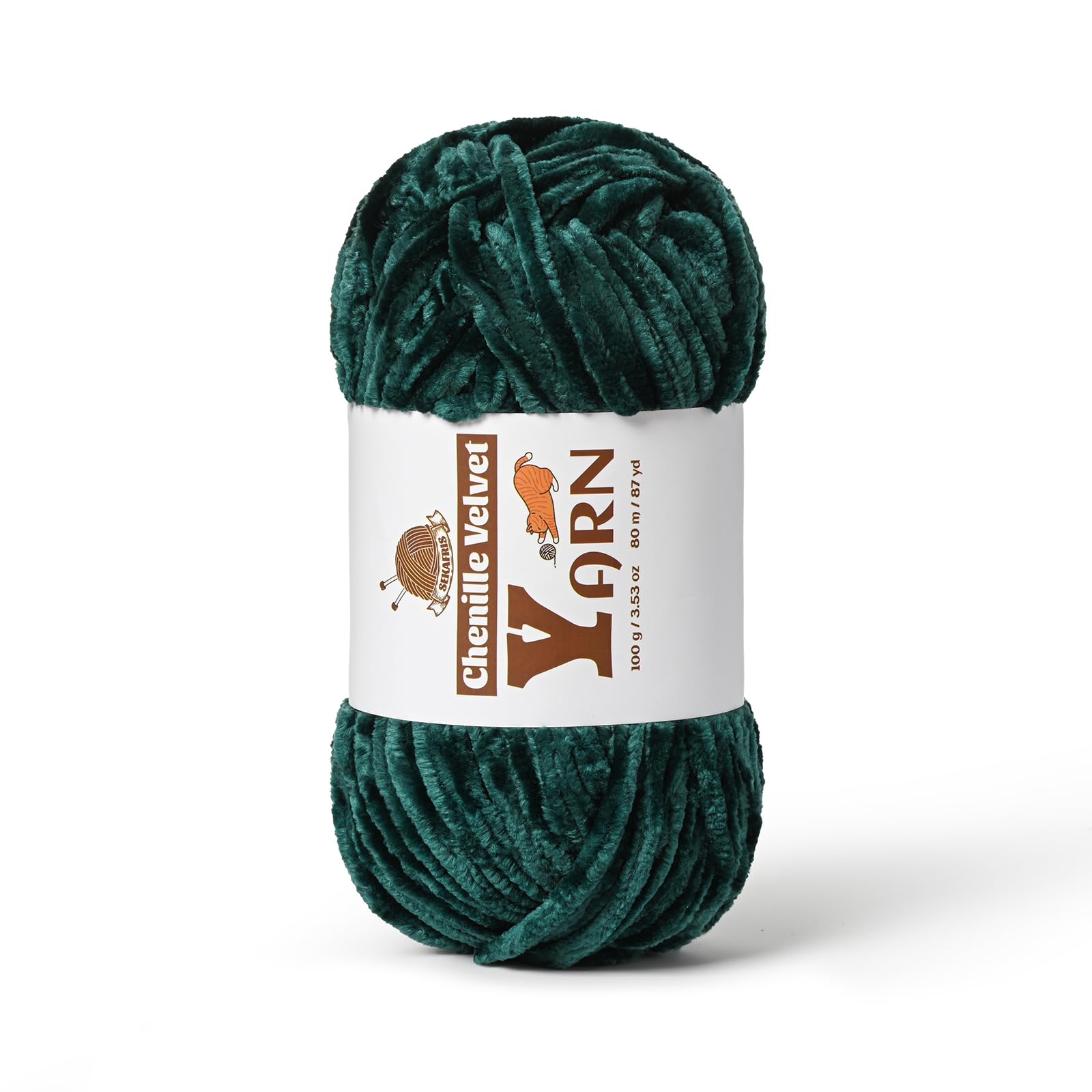 Chenille Crochet Army Green Yarn 1 Pack