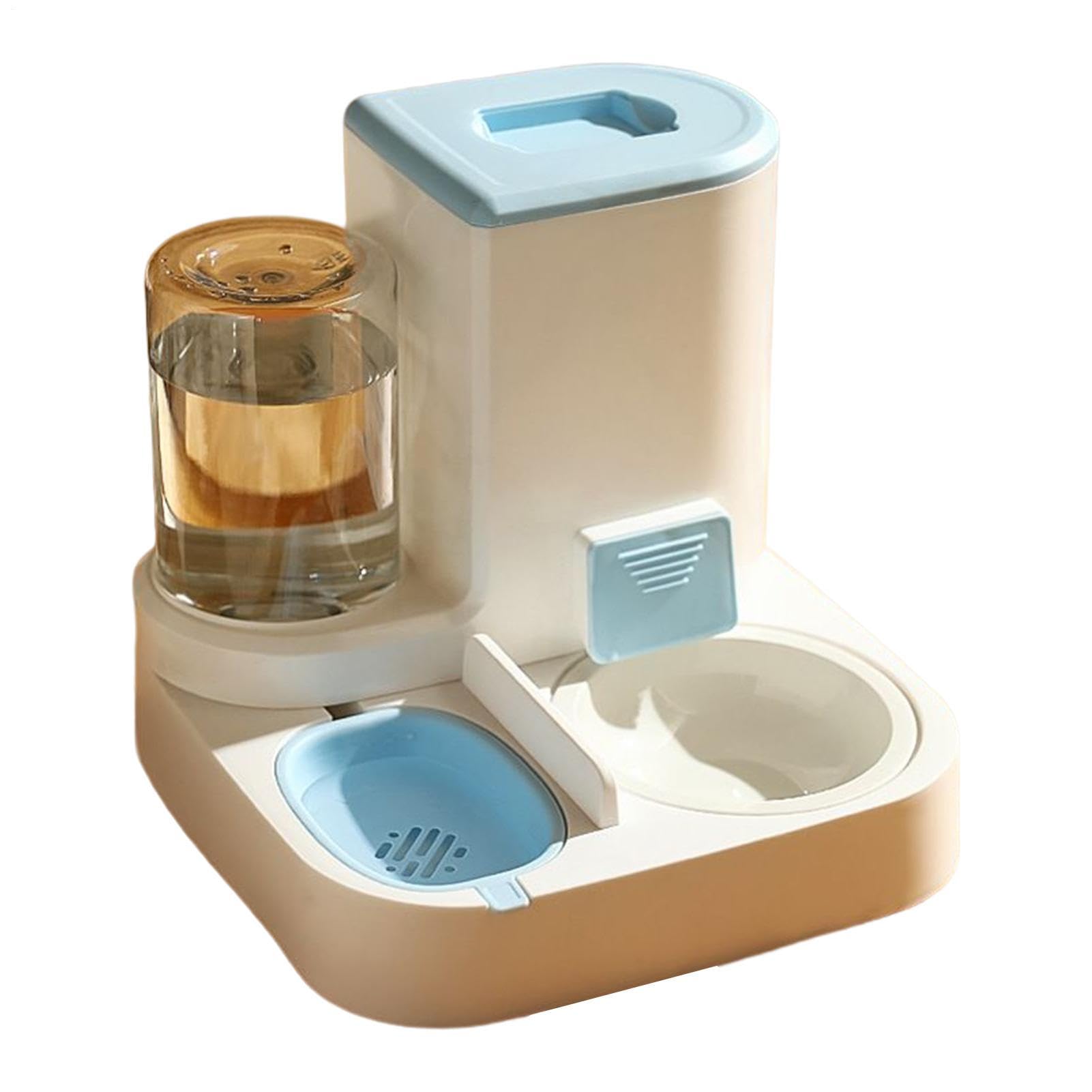 Comedero automático 2 en 1 para mascotas - Juego de comedero para gatos y agua, comedero automático para gatos, bebedero autodispensador para mascotas para perros pequeños y medianos y gatos