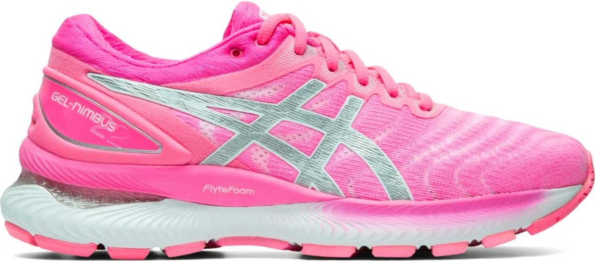 ASICS Women's Gel-Nimbus 22 Lite-Show Running Shoes 6 Hot Pink/Pure Silver