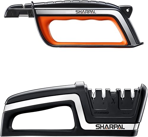 SHARPAL 103N - Herramienta de jardín de cuchillos multiafilador y SHARPAL 104N profesional 5 en 1 para cocinero y tijeras