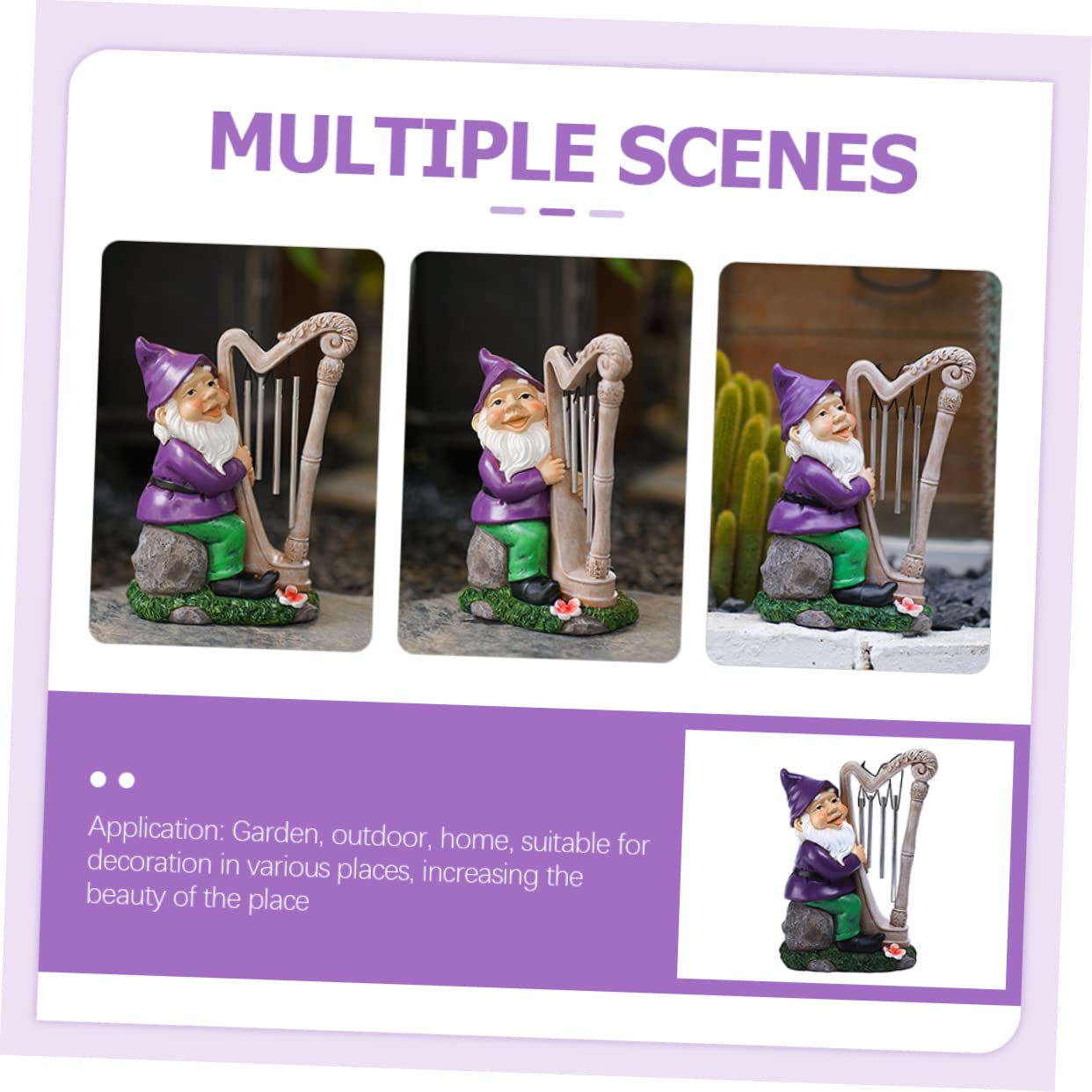 Sosoport GNOME De Jardin Résine avec Éolien Décoration Extérieure Ornement De Jardin Anniversaire