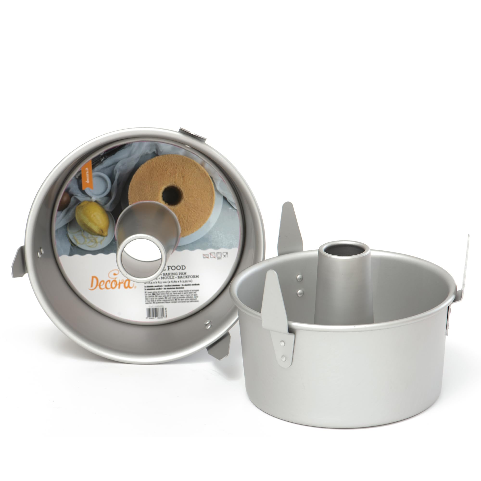 Decora 0062650 Stampo Angel Food Ø 25 X h 11 CM, Alluminio Anodizzato, Silver, Senza Punti di Saldatura, Design Professionale, Per realizzare una perfetta chiffon cake