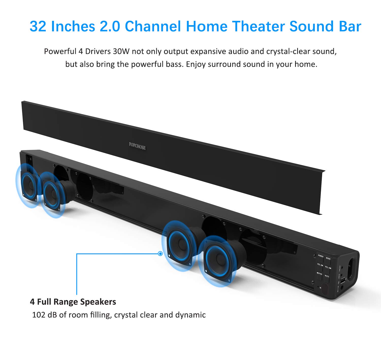 popchose bt soundbar